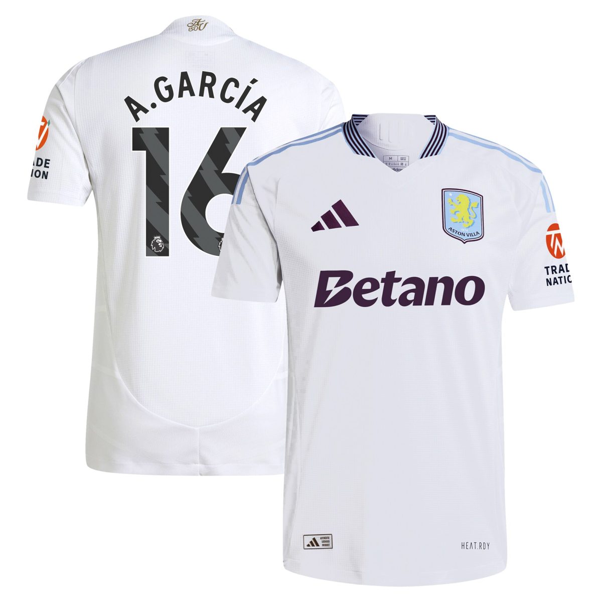 aston villa adidas away authentic shirt 2024-25 with a.garcía 16 printing Collection | Official Aston Villa Jerseys