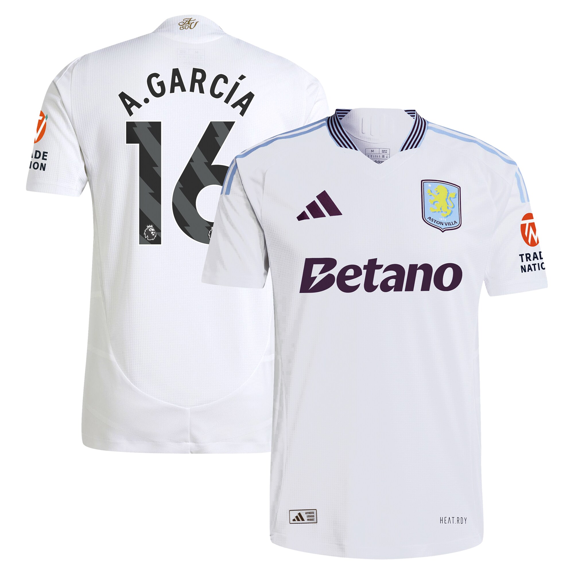 aston villa adidas away authentic shirt 2024-25 with a.garcía 16 printing Collection | Official Aston Villa Jerseys