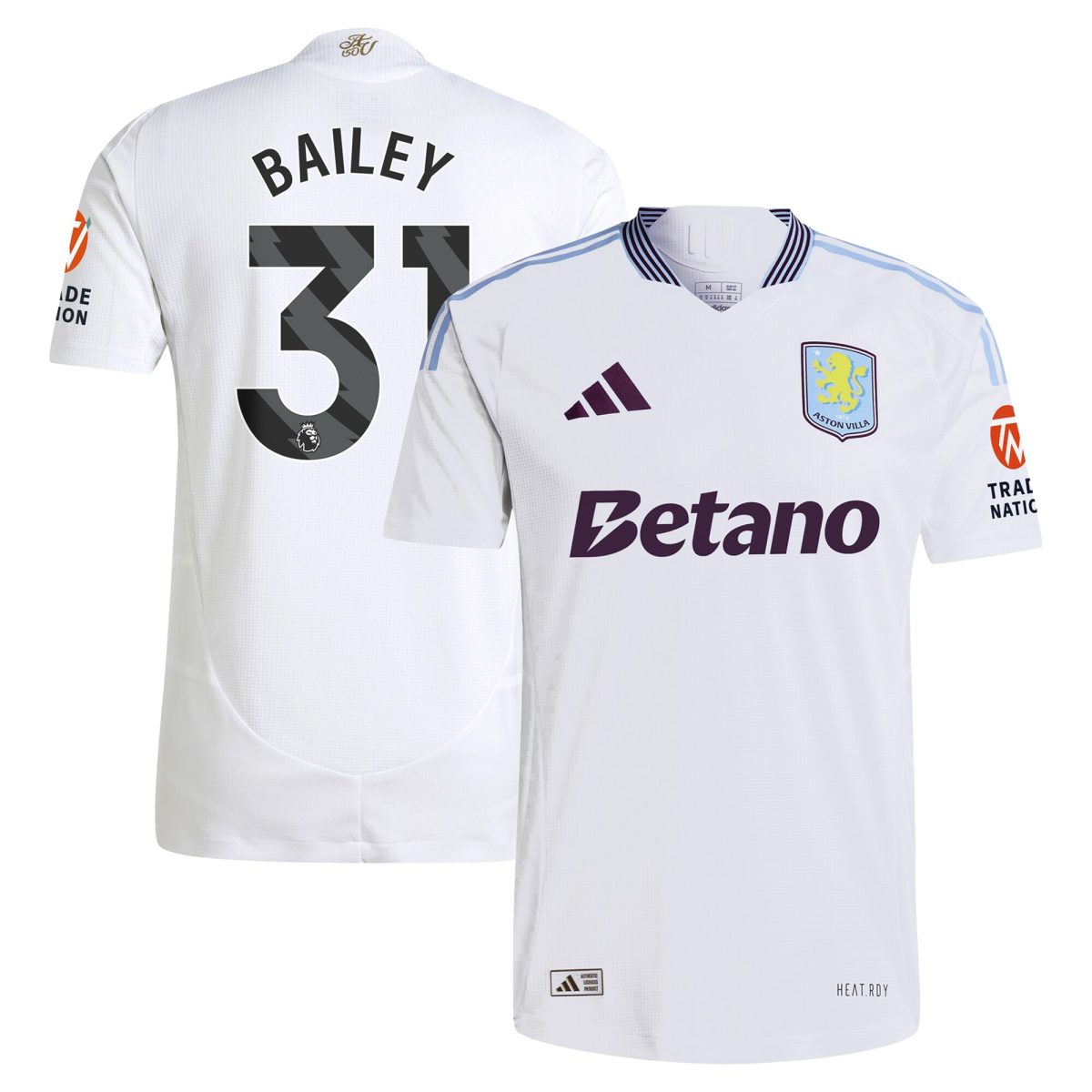 aston villa adidas away authentic shirt 2024-25 with bailey 31 printing Collection | Official Aston Villa Jerseys
