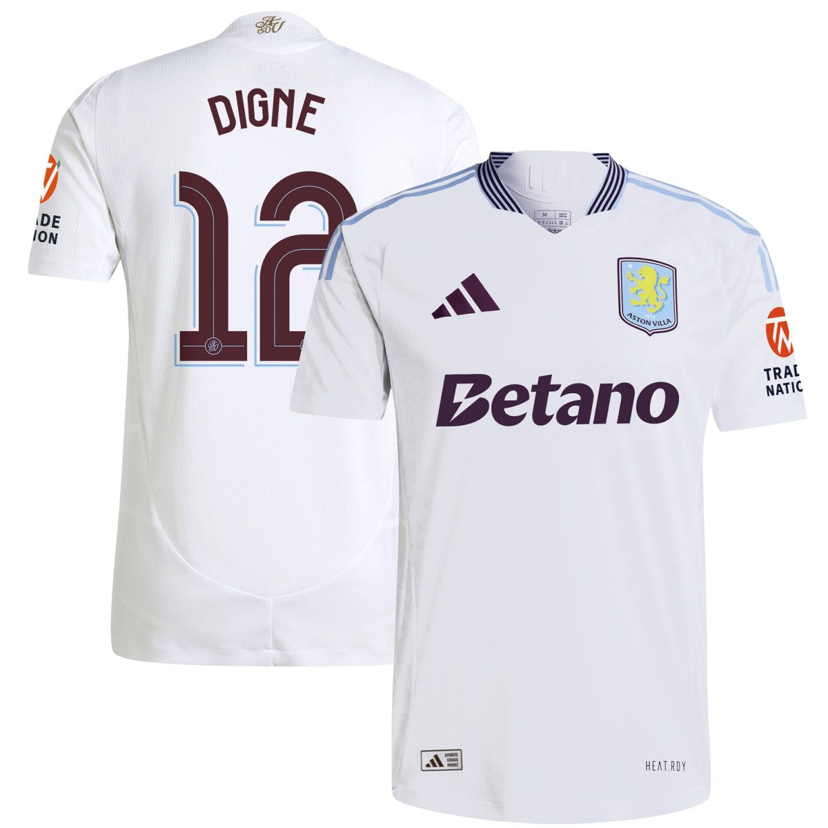 aston villa adidas away authentic shirt 2024-25 with digne 12 cup printing Collection | Official Aston Villa Jerseys
