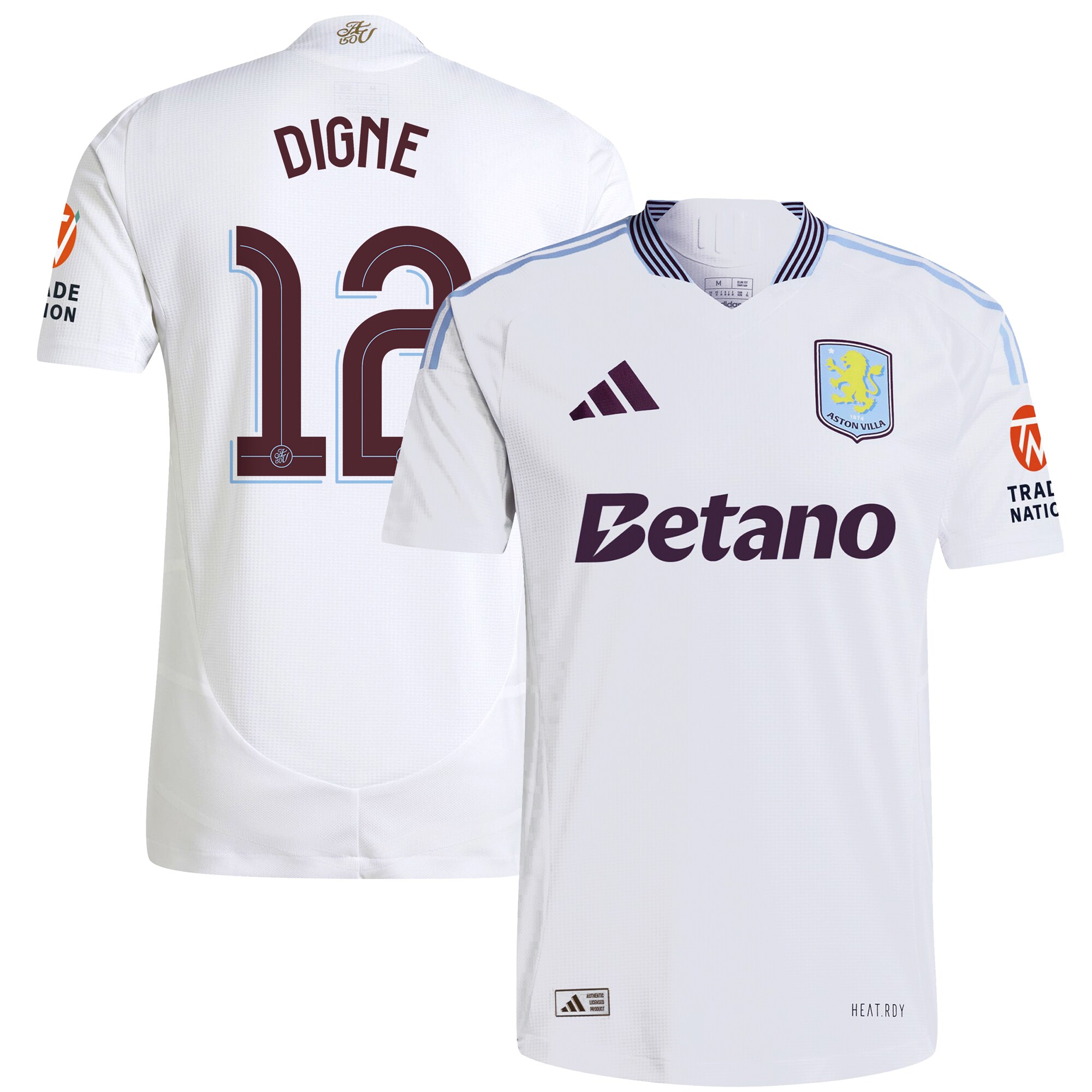 aston villa adidas away authentic shirt 2024-25 with digne 12 cup printing Collection | Official Aston Villa Jerseys