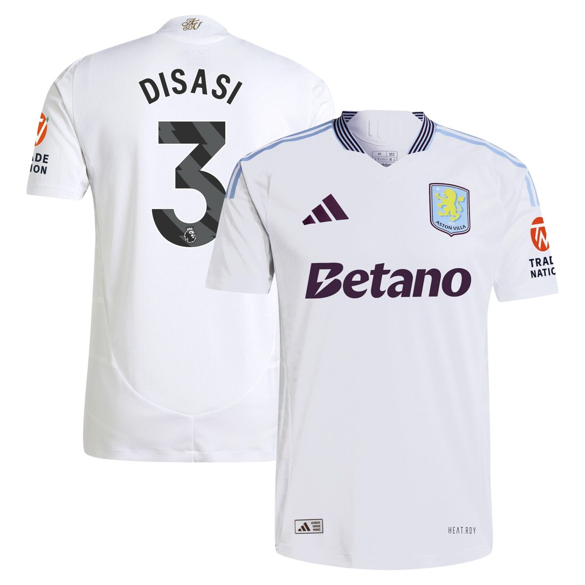 aston villa adidas away authentic shirt 2024-25 with disasi 3 printing Collection | Official Aston Villa Jerseys