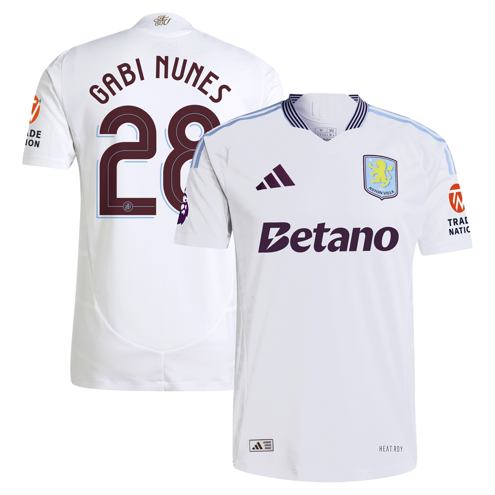 aston villa adidas away authentic shirt 2024-25 with gabi nunes 28 cup printing Collection | Official Aston Villa Jerseys