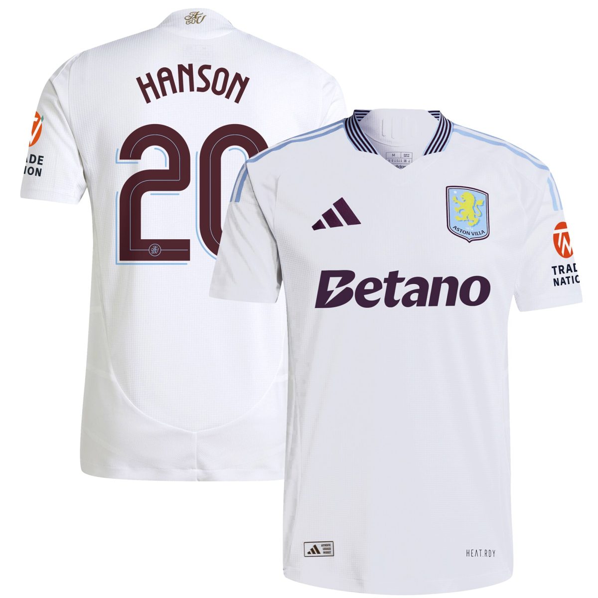 aston villa adidas away authentic shirt 2024-25 with hanson 20 cup printing Collection | Official Aston Villa Jerseys