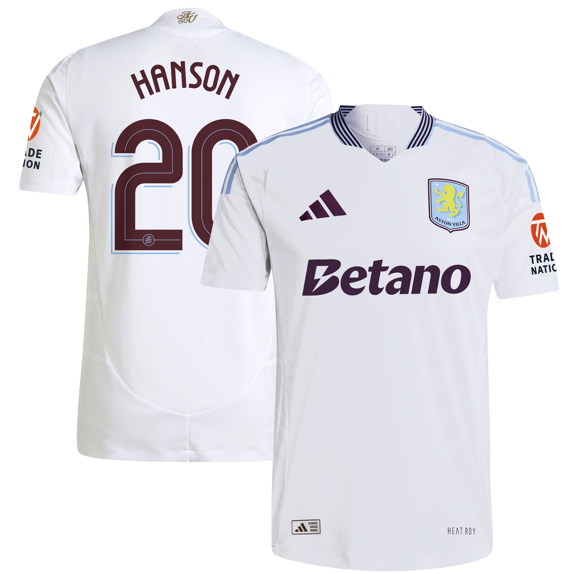 aston villa adidas away authentic shirt 2024-25 with hanson 20 cup printing Collection | Official Aston Villa Jerseys