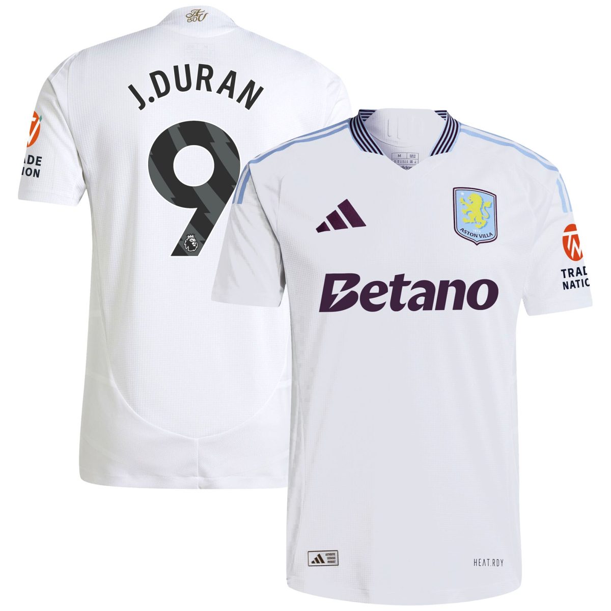 aston villa adidas away authentic shirt 2024-25 with j.duran 9 printing Collection | Official Aston Villa Jerseys