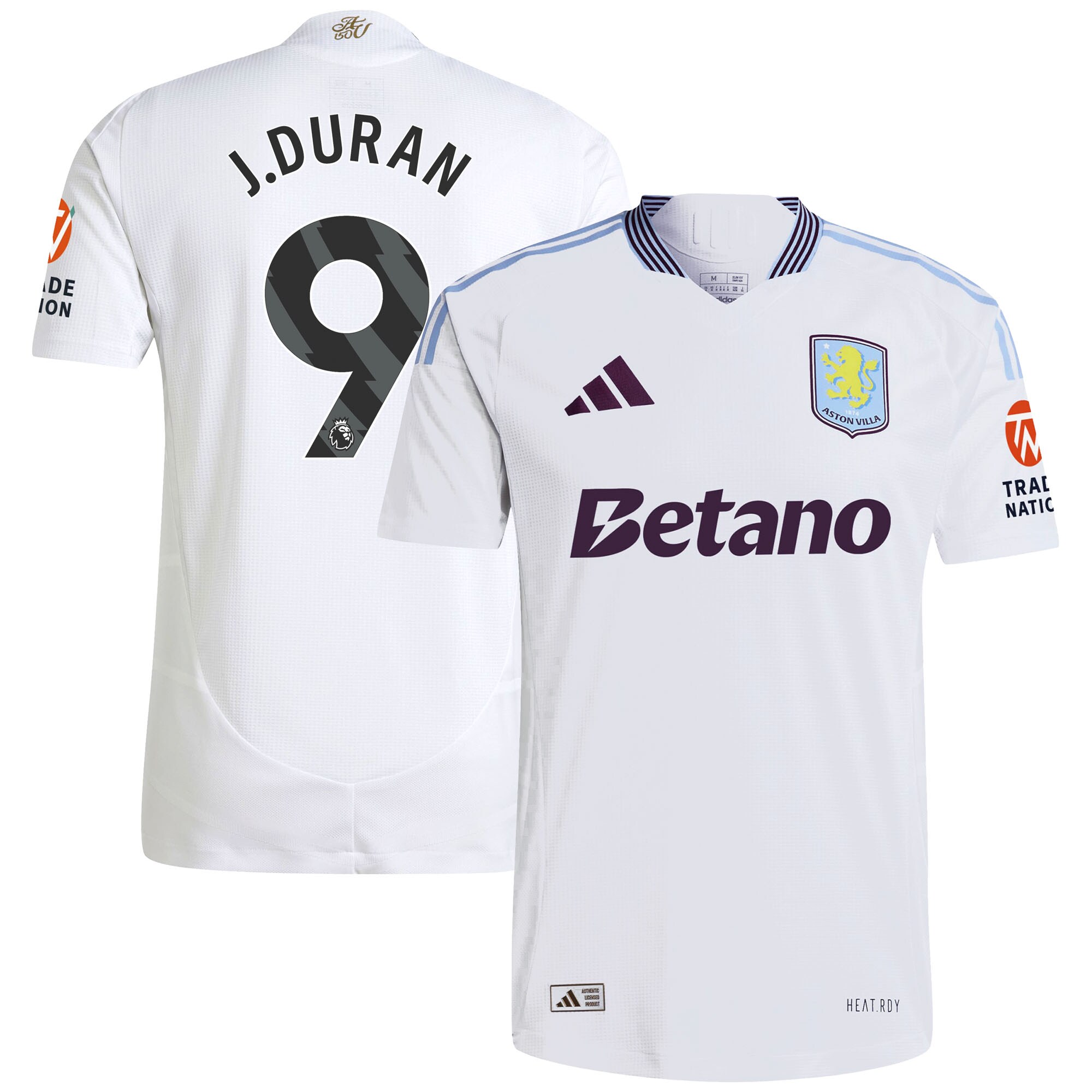 aston villa adidas away authentic shirt 2024-25 with j.duran 9 printing Collection | Official Aston Villa Jerseys