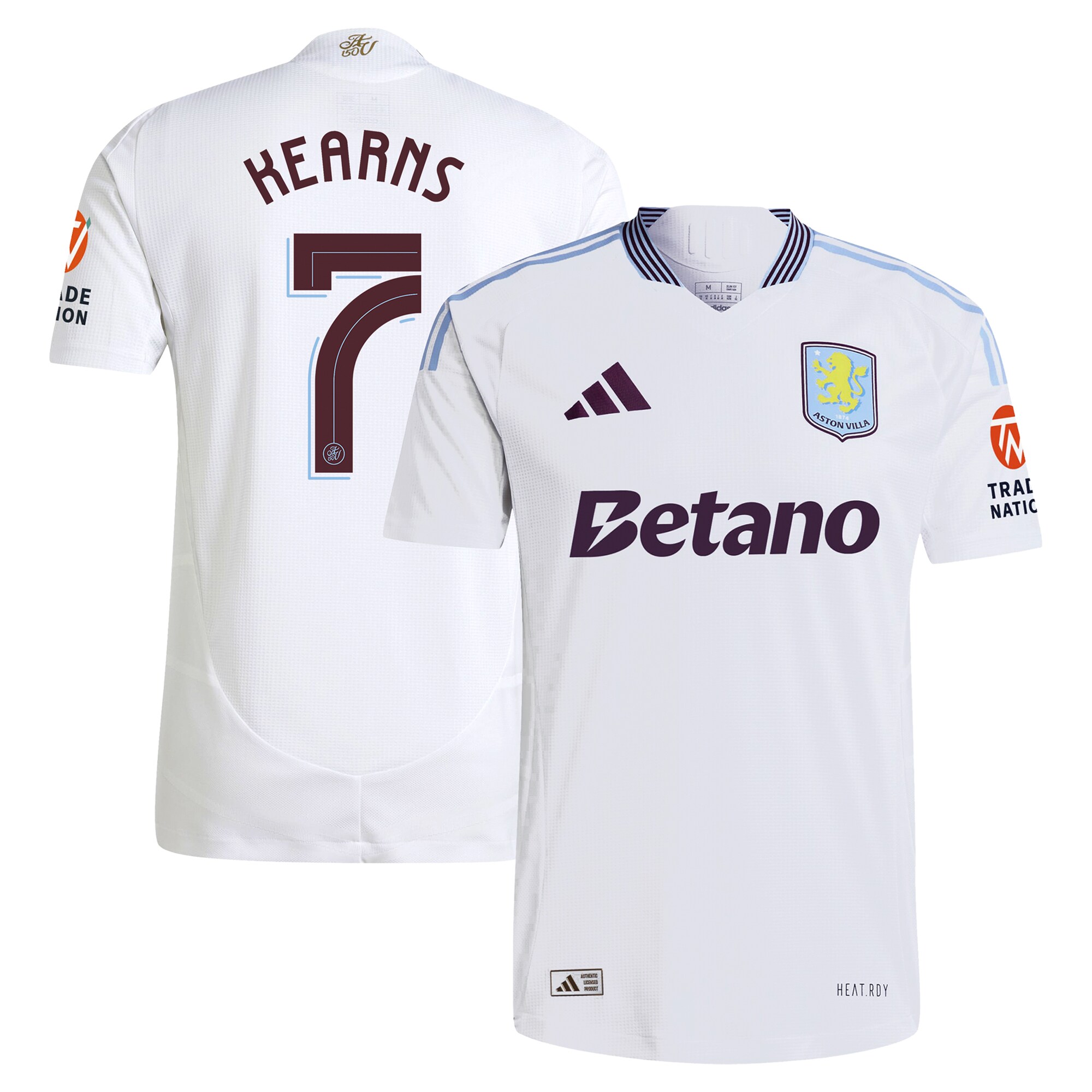 aston villa adidas away authentic shirt 2024-25 with kearns 7 cup printing Collection | Official Aston Villa Jerseys