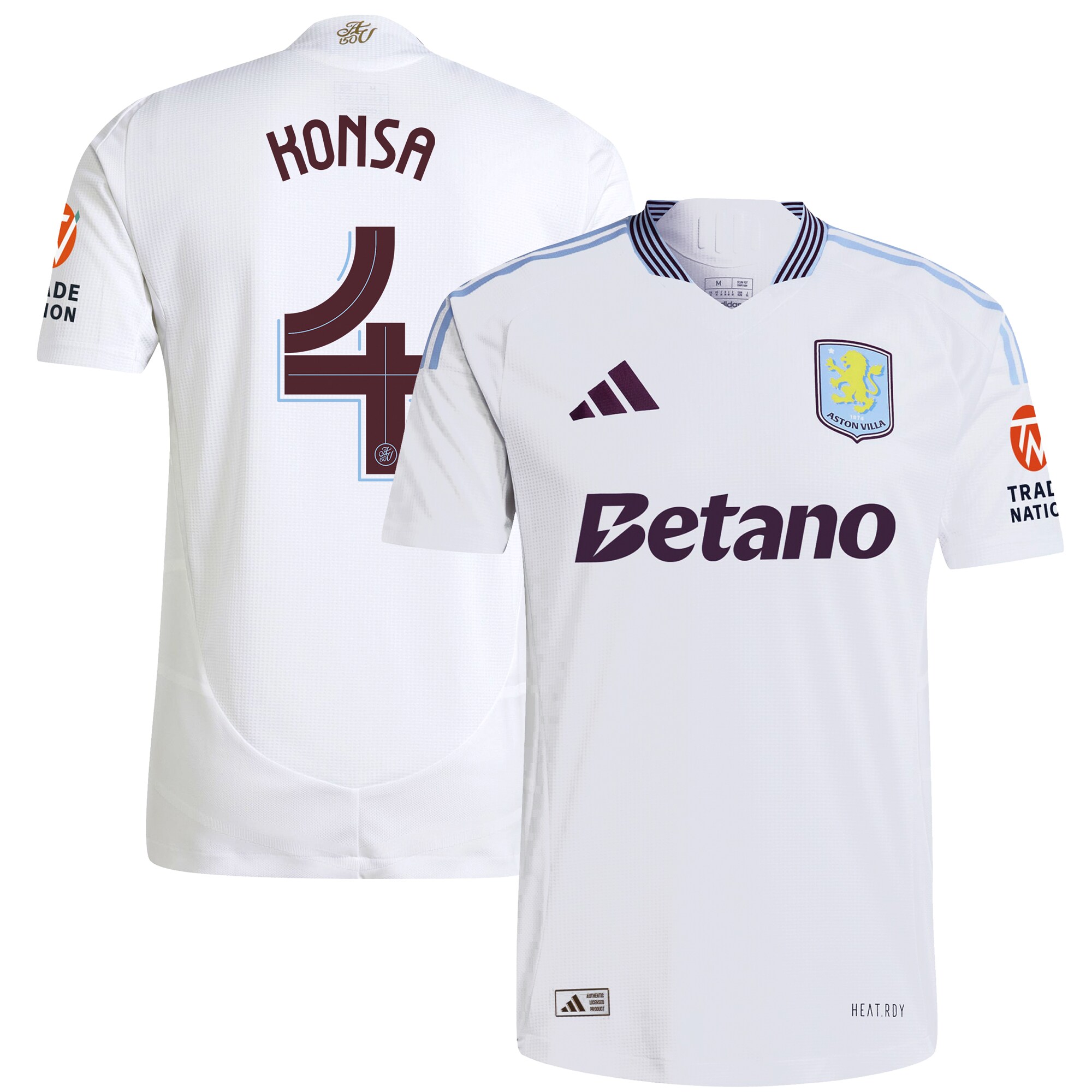 aston villa adidas away authentic shirt 2024-25 with konsa 4 cup printing Collection | Official Aston Villa Jerseys