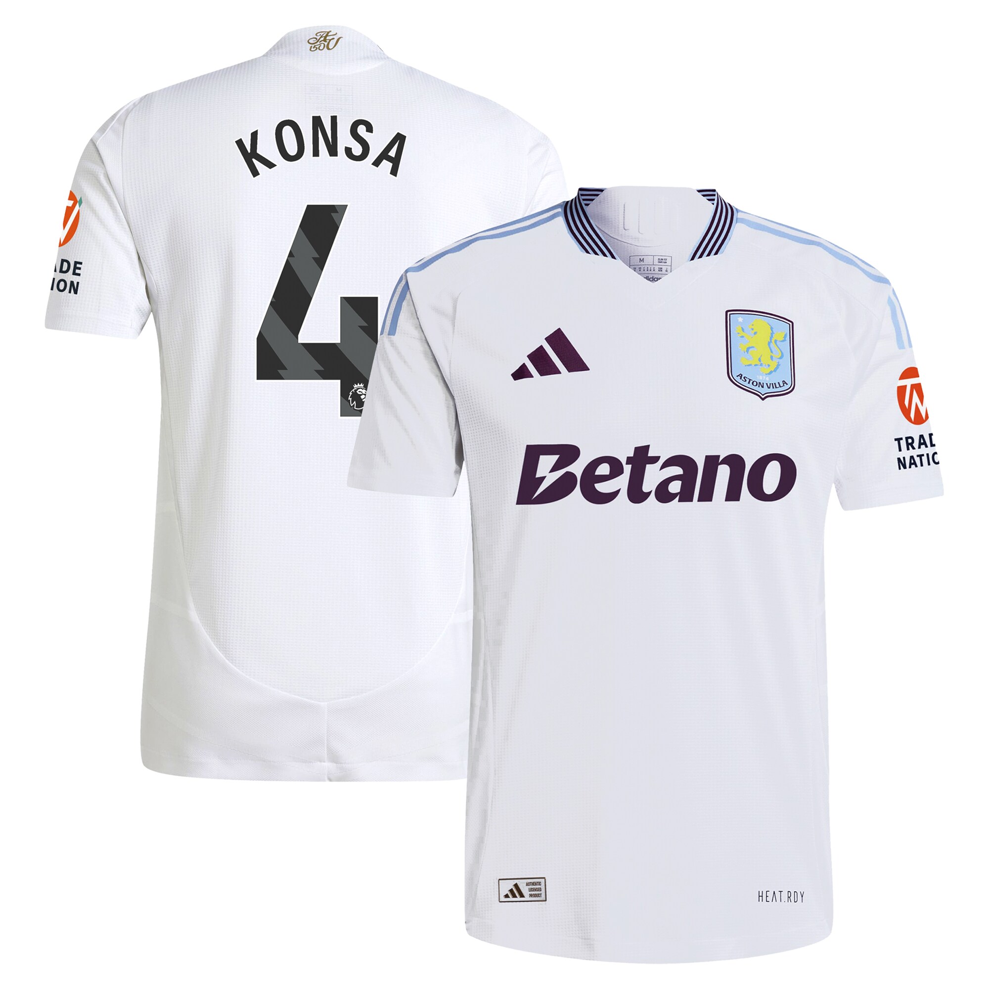 aston villa adidas away authentic shirt 2024-25 with konsa 4 printing Collection | Official Aston Villa Jerseys