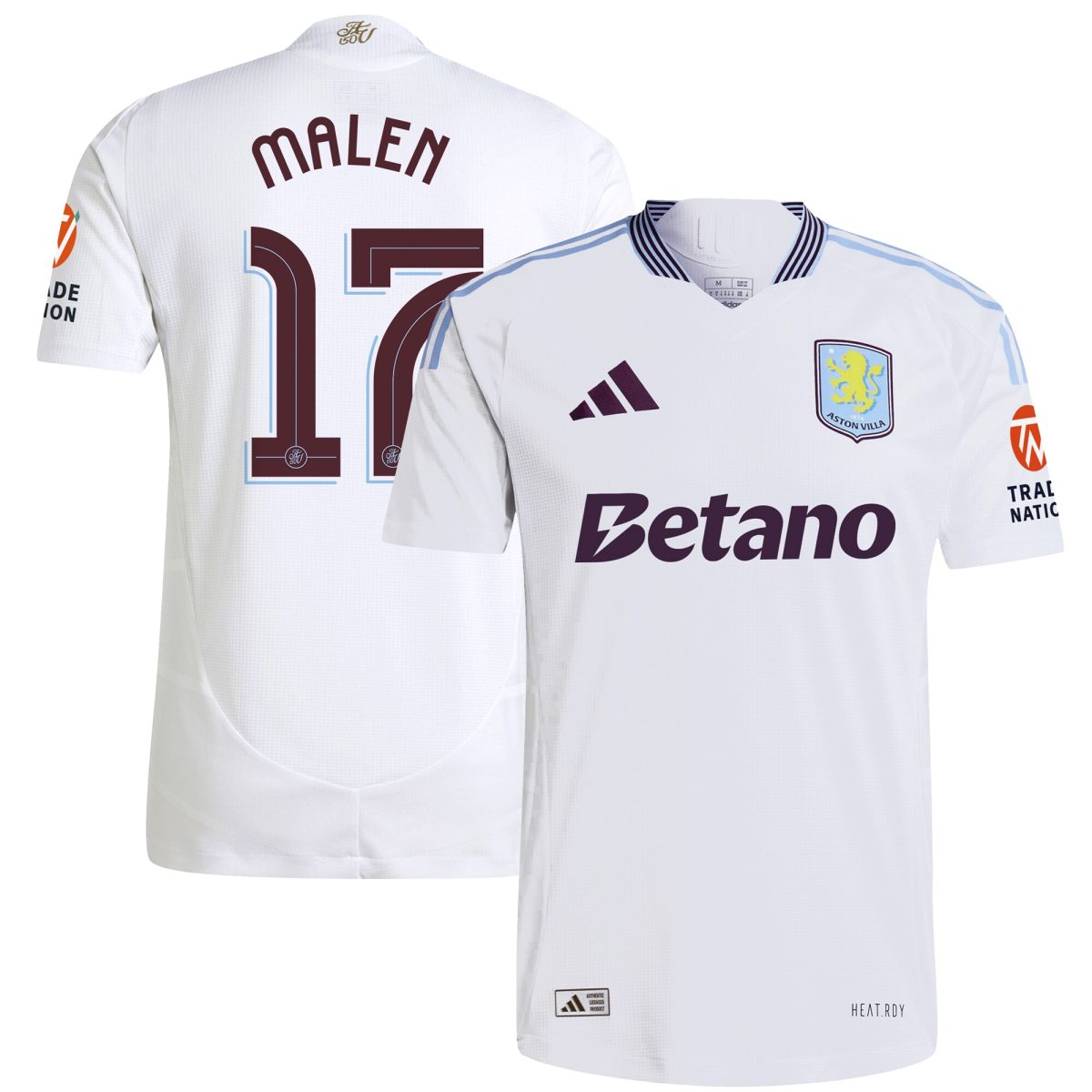 aston villa adidas away authentic shirt 2024-25 with malen 17 cup printing Collection | Official Aston Villa Jerseys