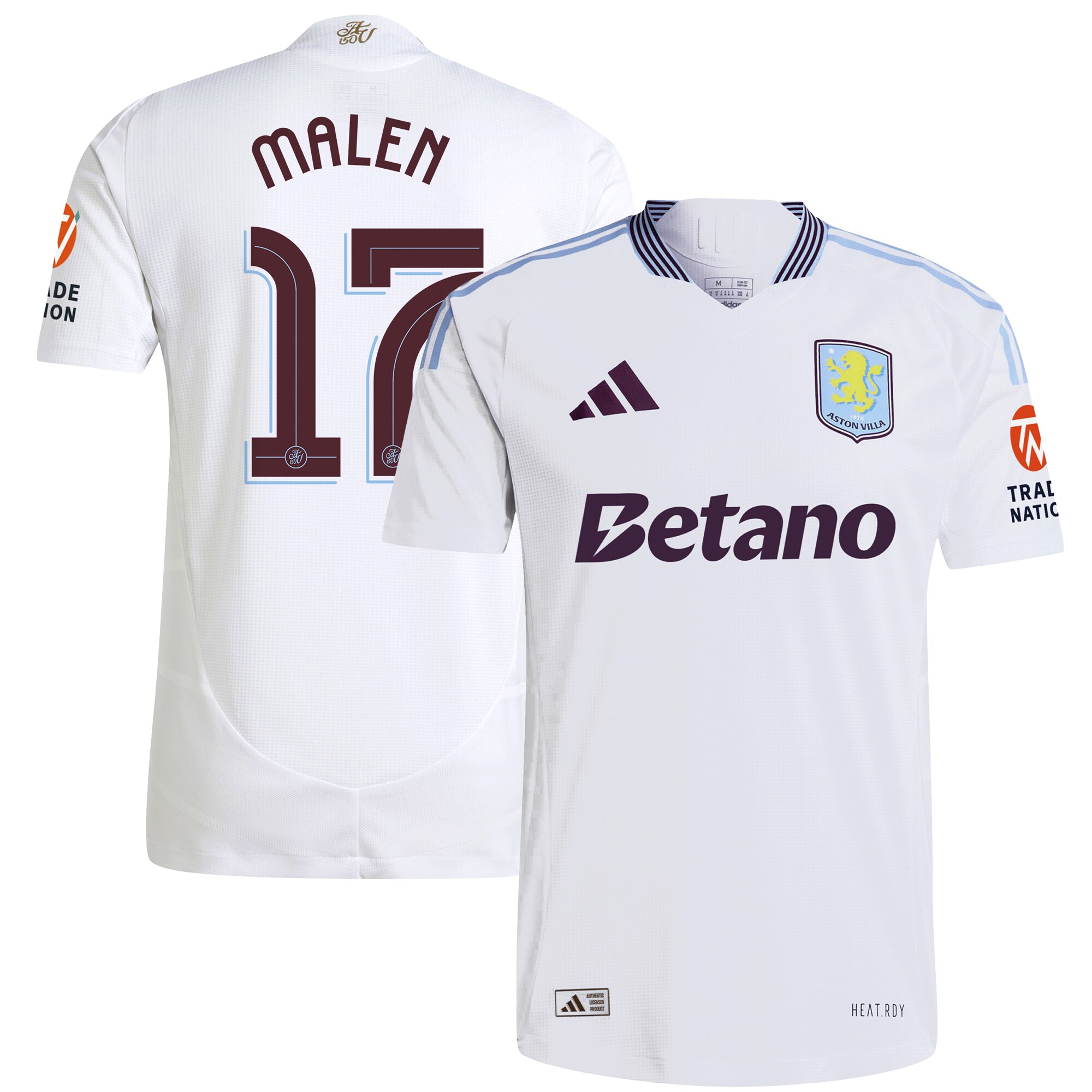 aston villa adidas away authentic shirt 2024-25 with malen 17 cup printing Collection | Official Aston Villa Jerseys