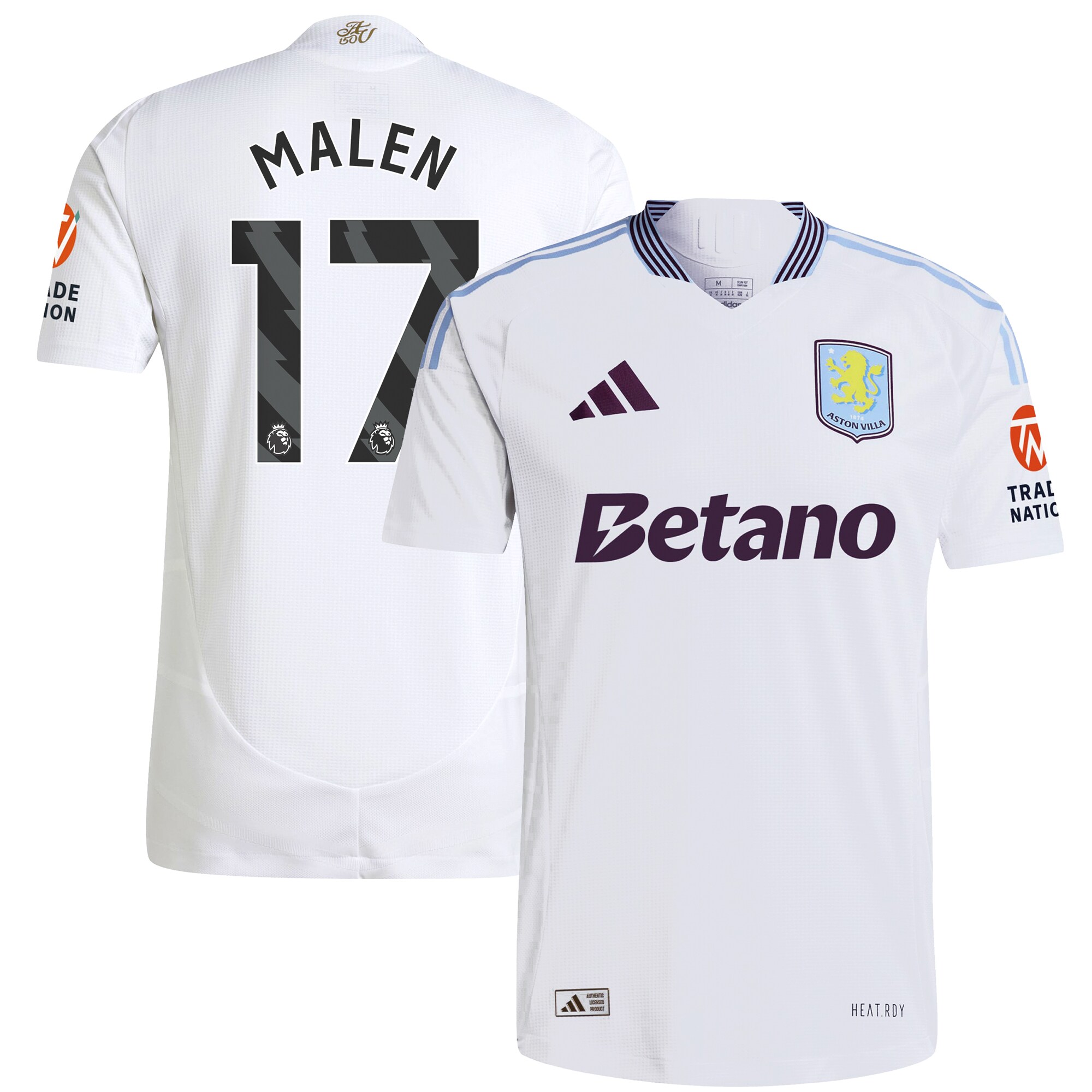 aston villa adidas away authentic shirt 2024-25 with malen 17 printing Collection | Official Aston Villa Jerseys