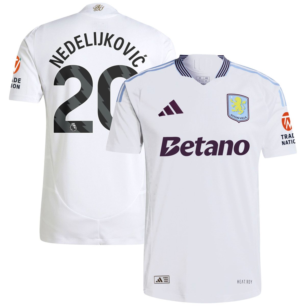 aston villa adidas away authentic shirt 2024-25 with nedeljković 20 printing Collection | Official Aston Villa Jerseys