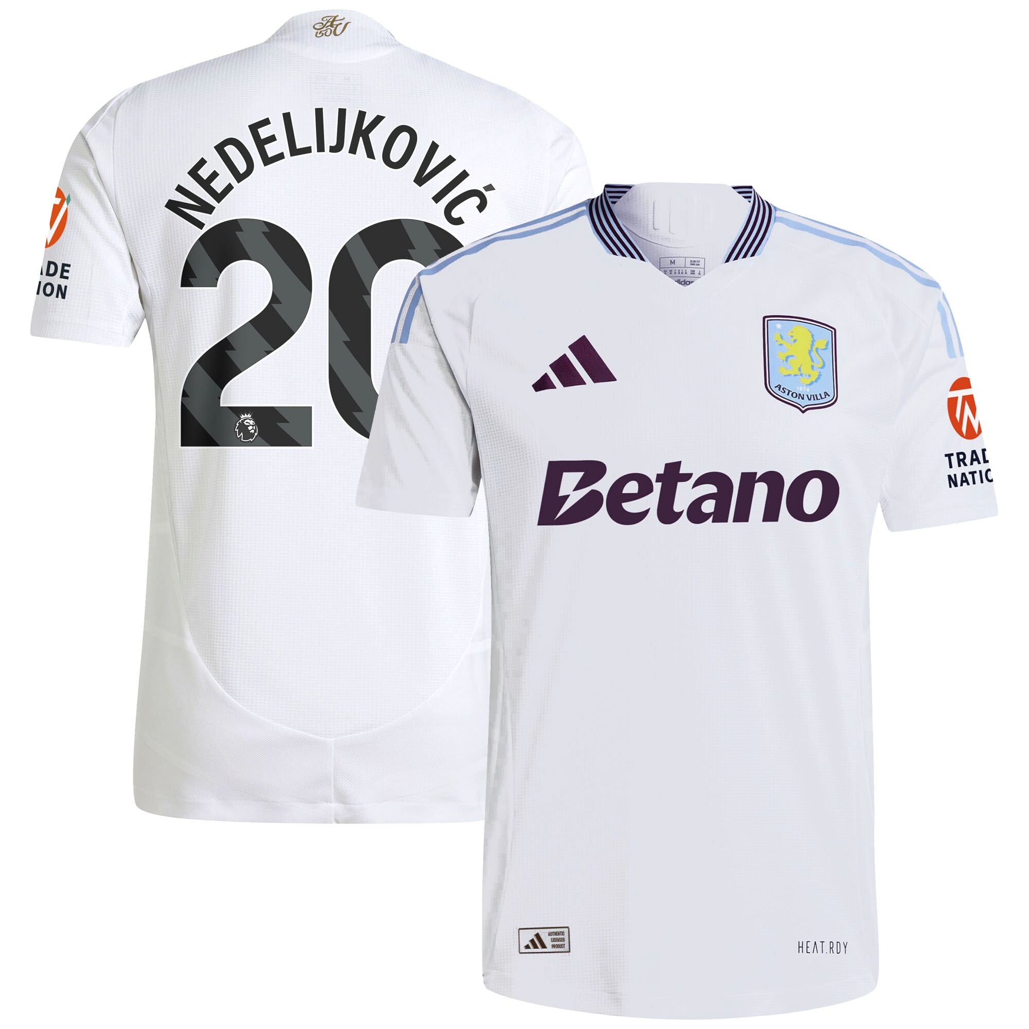 aston villa adidas away authentic shirt 2024-25 with nedeljković 20 printing Collection | Official Aston Villa Jerseys