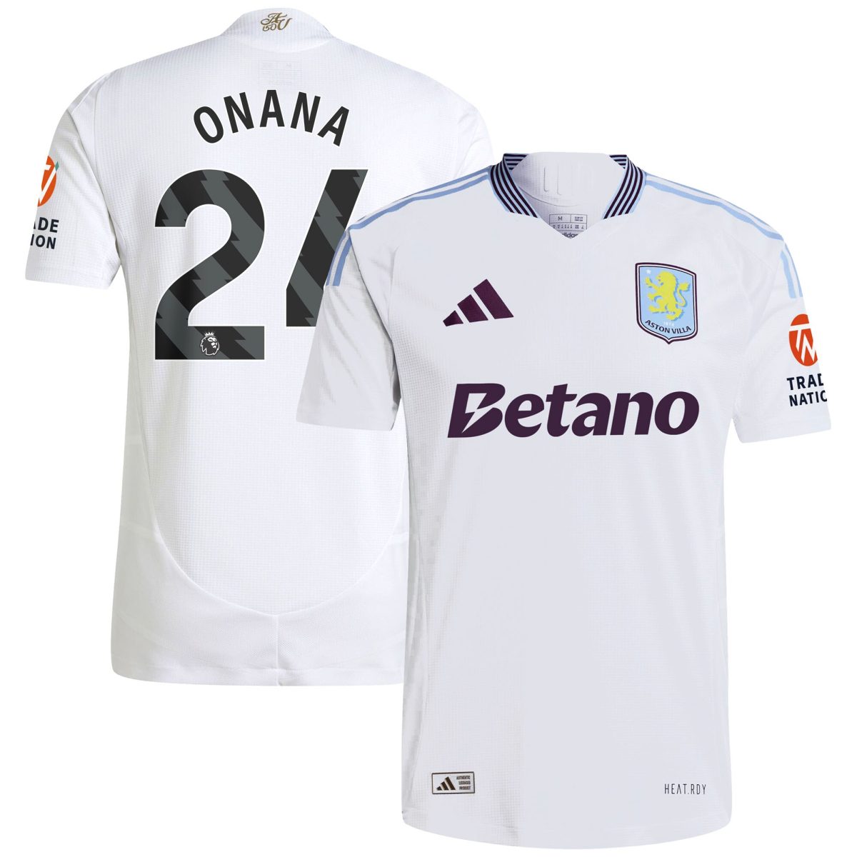 aston villa adidas away authentic shirt 2024-25 with onana 24 printing Collection | Official Aston Villa Jerseys