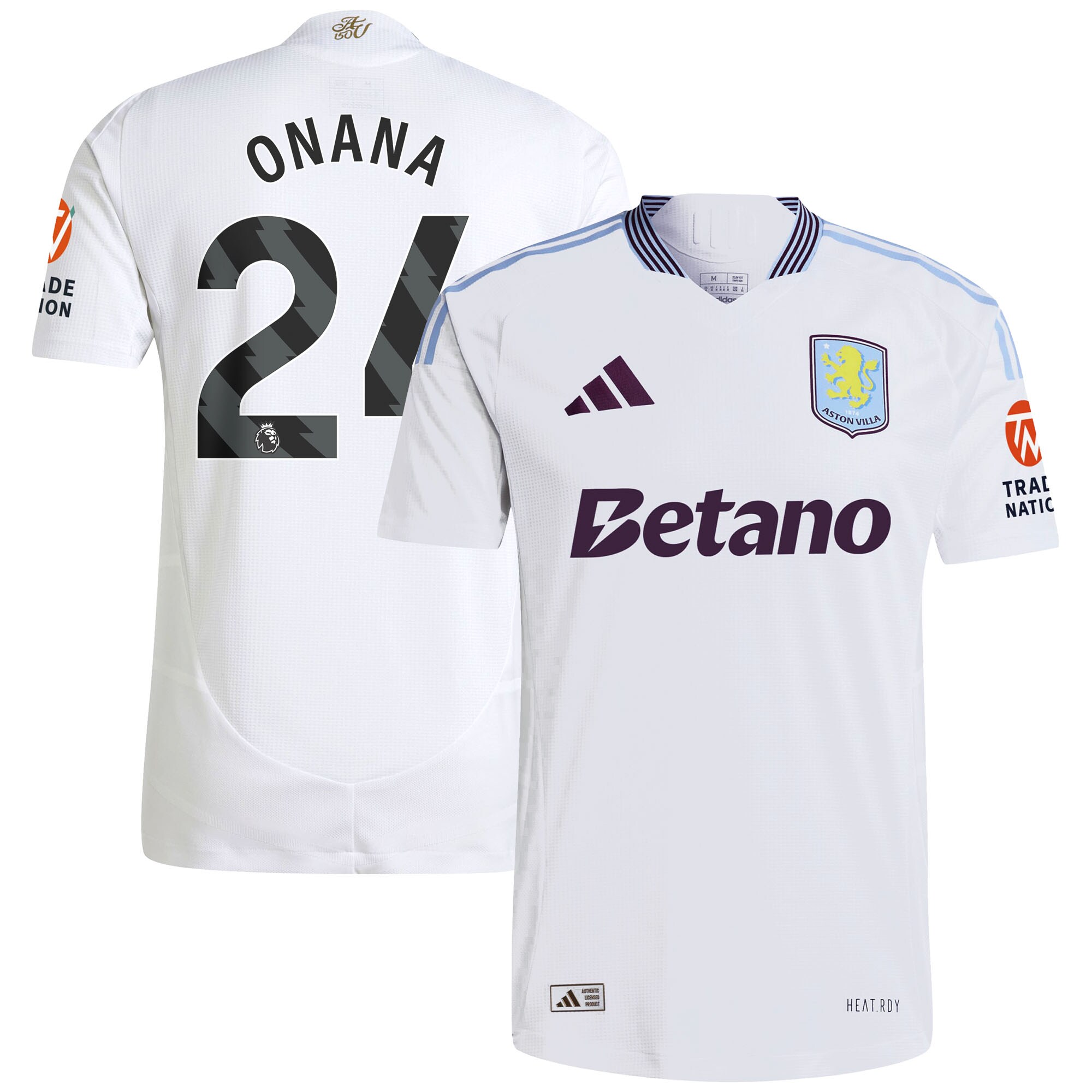 aston villa adidas away authentic shirt 2024-25 with onana 24 printing Collection | Official Aston Villa Jerseys
