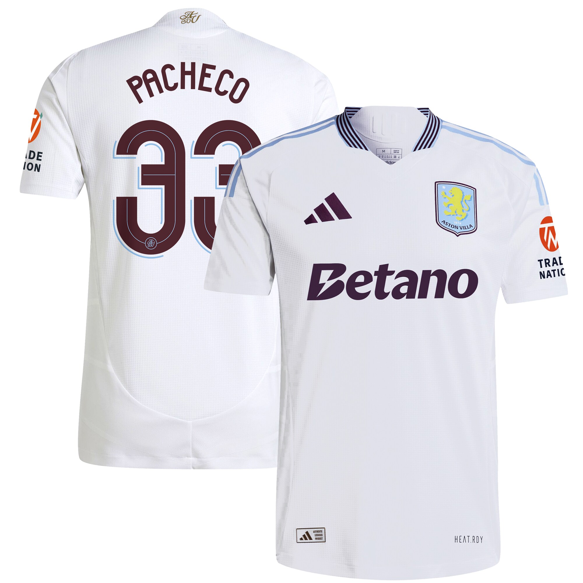 aston villa adidas away authentic shirt 2024-25 with pacheco 33 cup printing Collection | Official Aston Villa Jerseys
