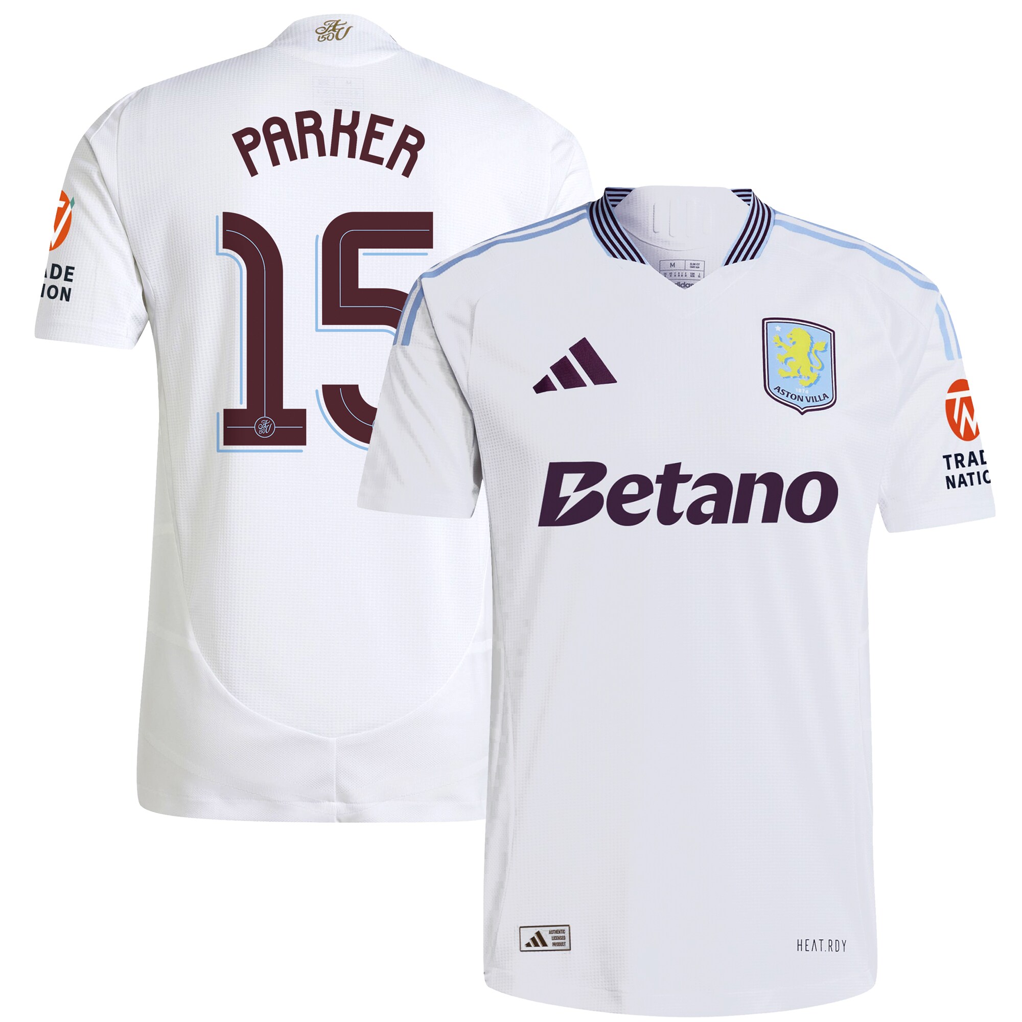 aston villa adidas away authentic shirt 2024-25 with parker 15 cup printing Collection | Official Aston Villa Jerseys
