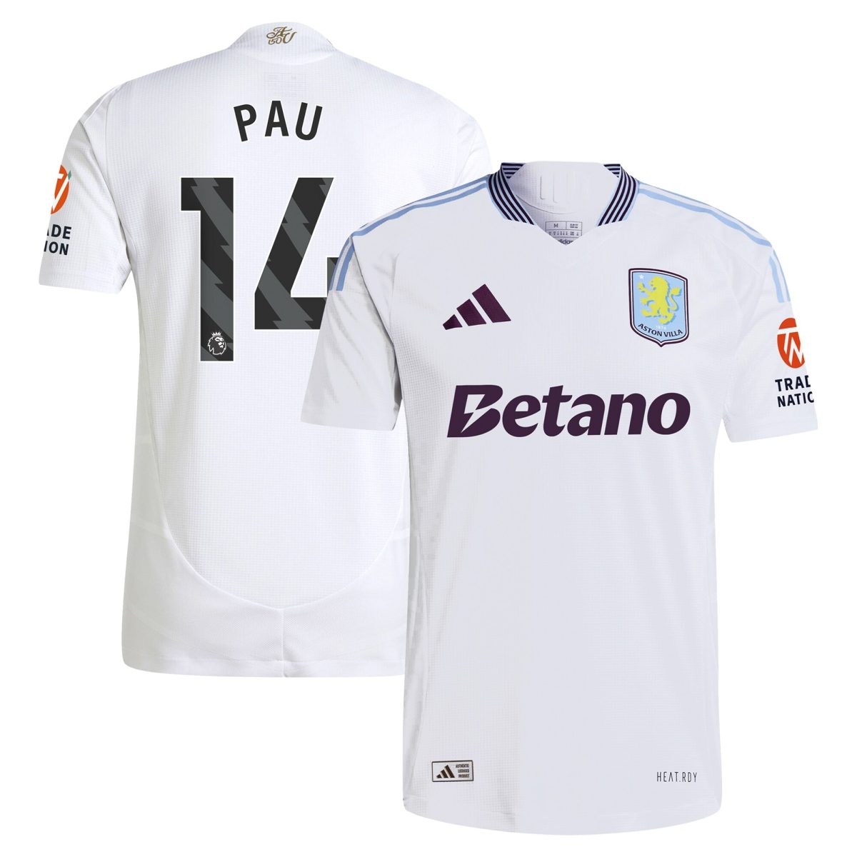 aston villa adidas away authentic shirt 2024-25 with pau 14 printing Collection | Official Aston Villa Jerseys