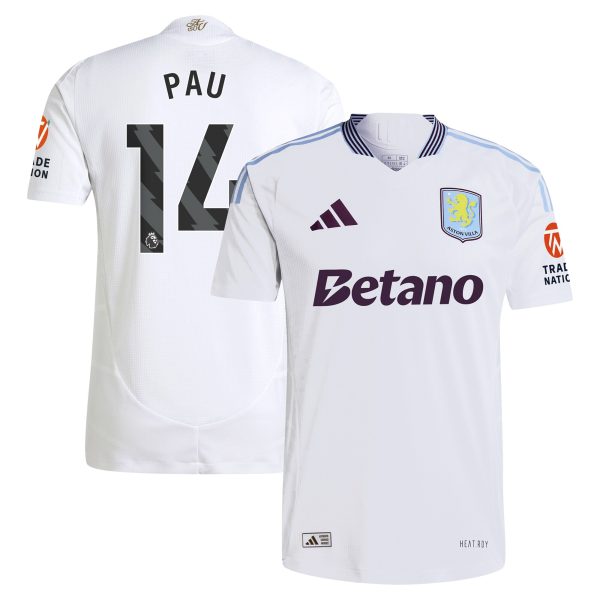 aston villa adidas away authentic shirt 2024-25 with pau 14 printing Collection | Official Aston Villa Jerseys