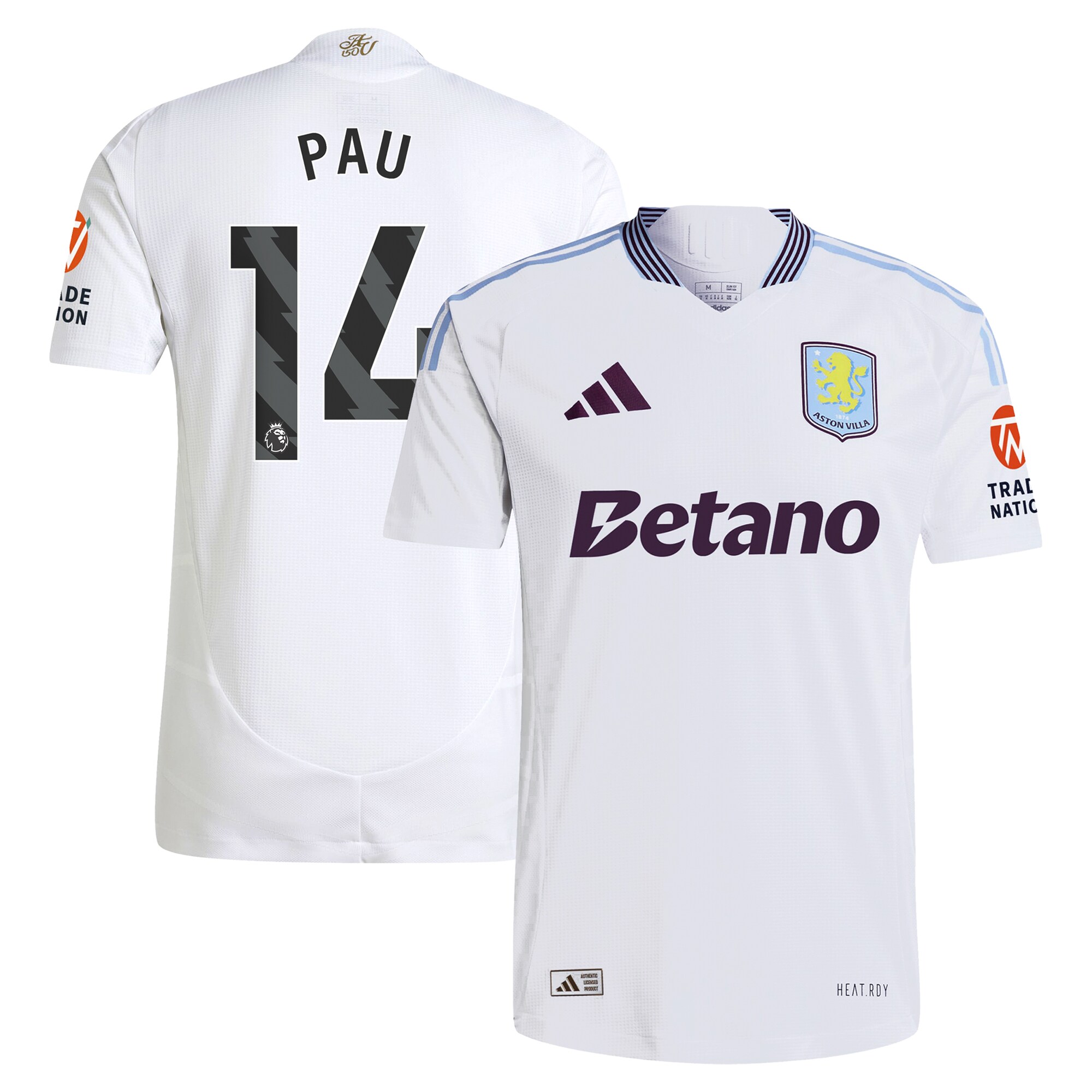 aston villa adidas away authentic shirt 2024-25 with pau 14 printing Collection | Official Aston Villa Jerseys