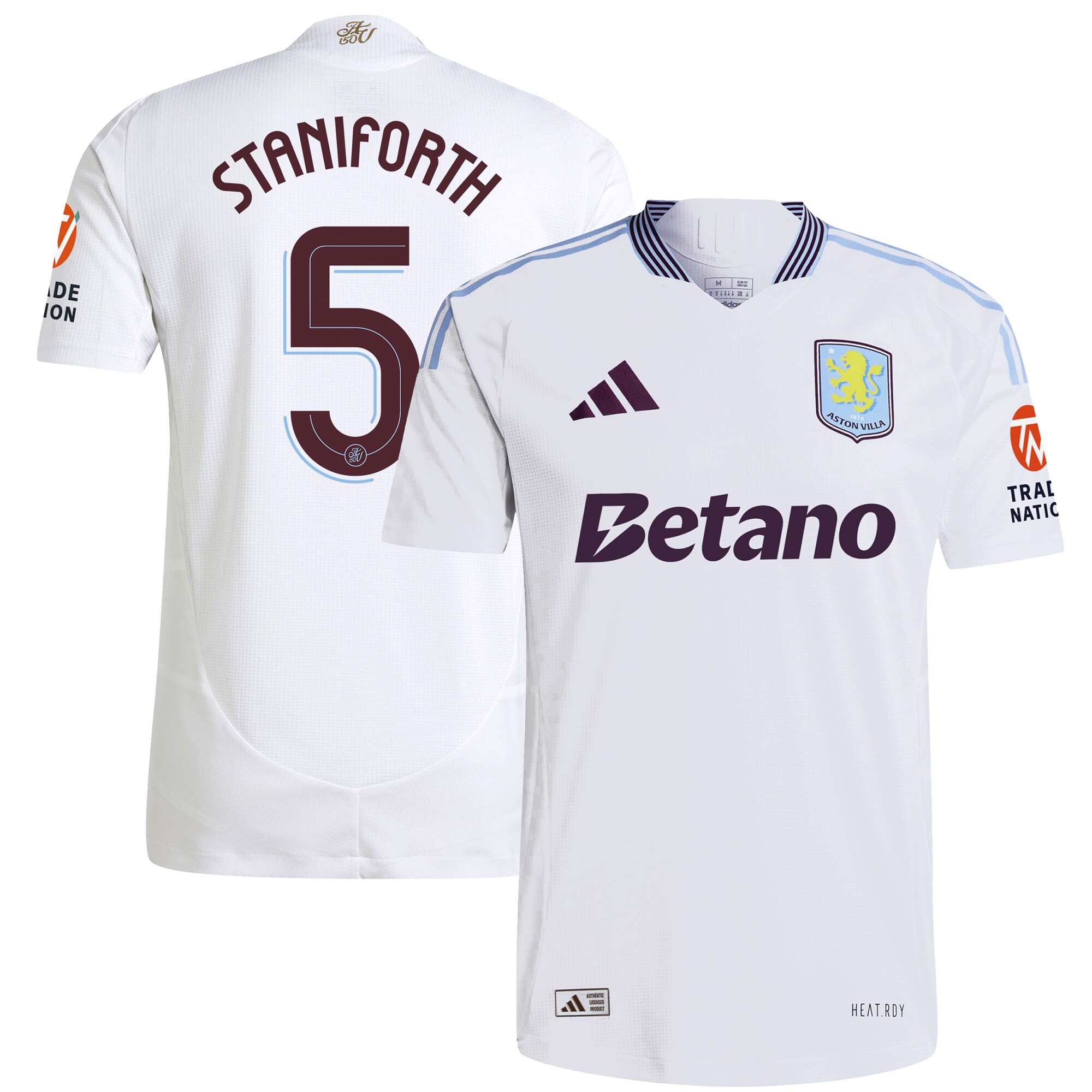 aston villa adidas away authentic shirt 2024-25 with staniforth 5 cup printing Collection | Official Aston Villa Jerseys