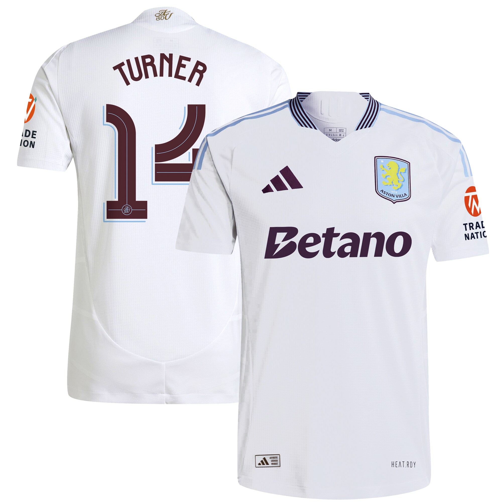 aston villa adidas away authentic shirt 2024-25 with turner 14 cup printing Collection | Official Aston Villa Jerseys