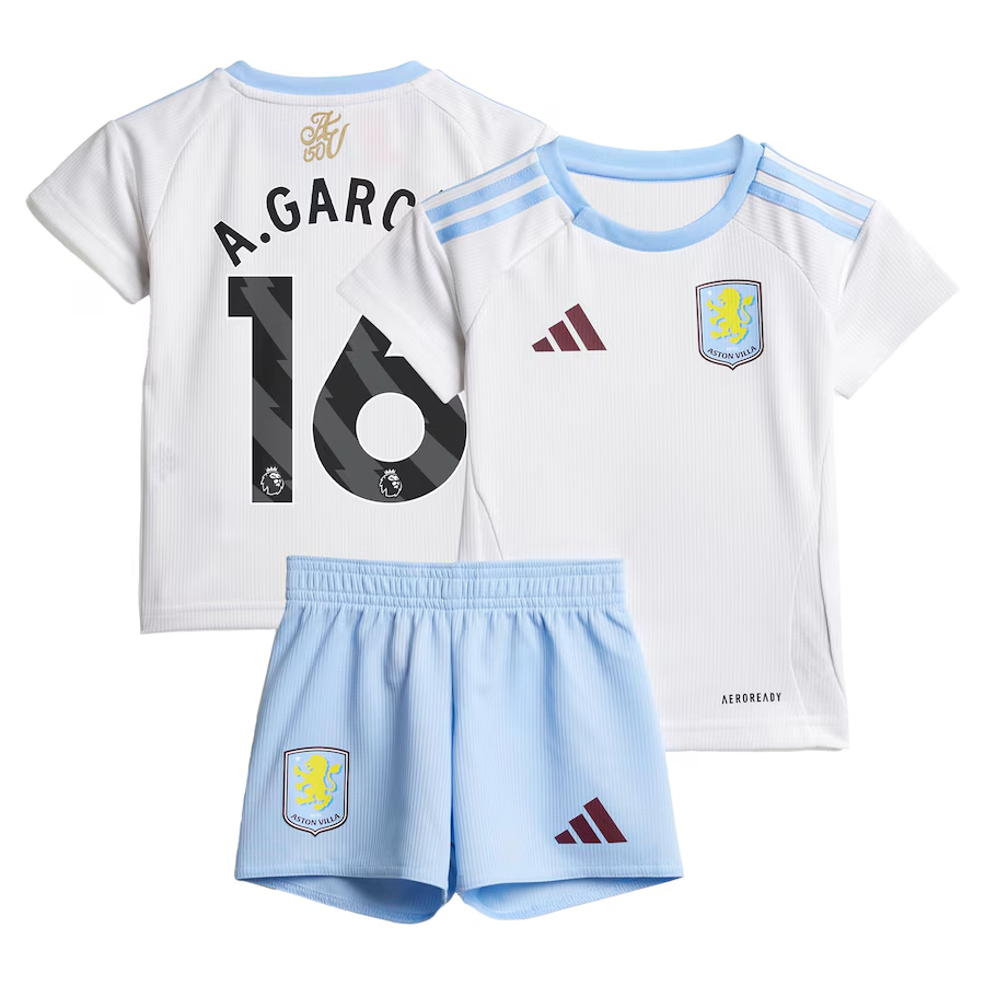 aston villa adidas away baby kit 2024-25 with a.garcía 16 printing Collection | Official Aston Villa Jerseys