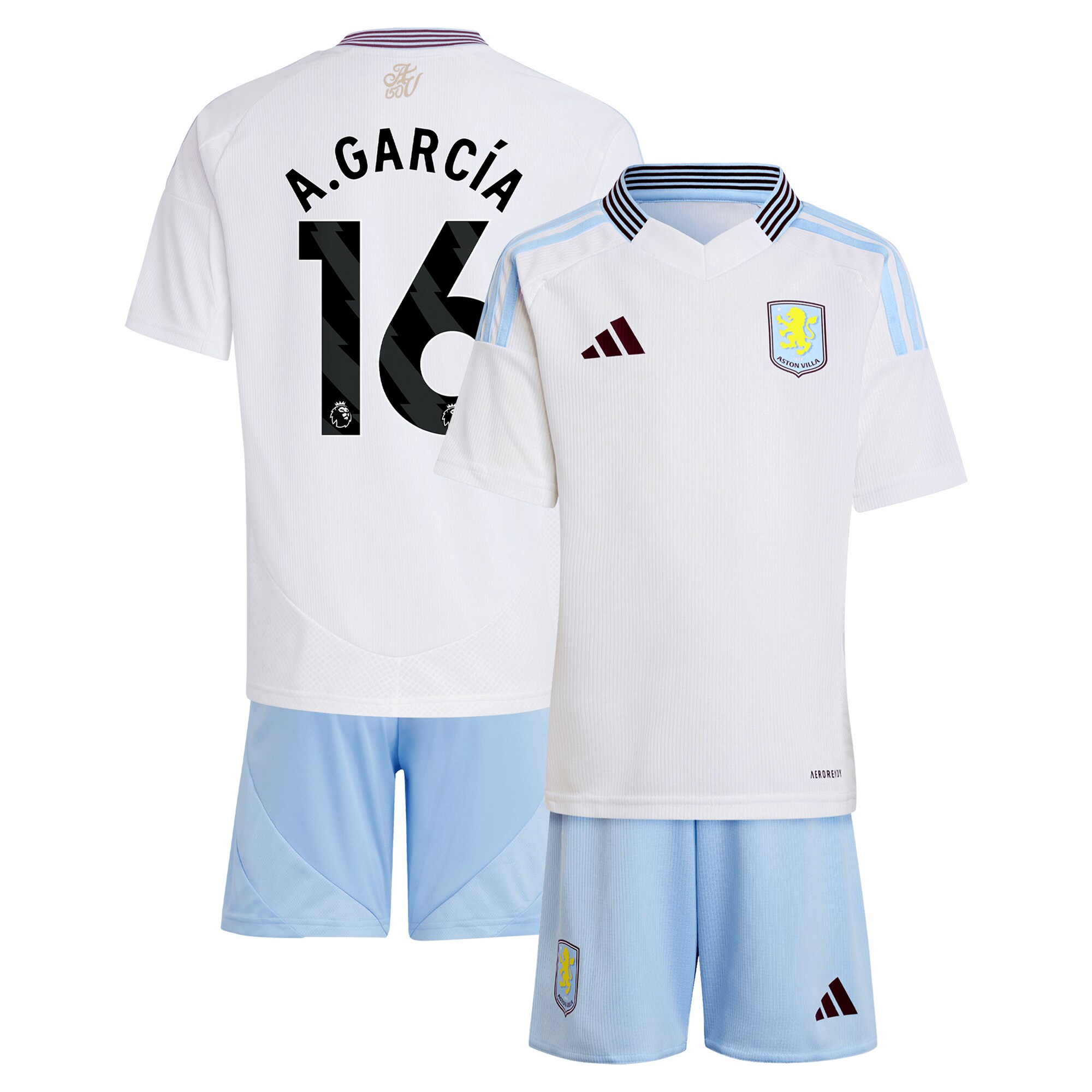 aston villa adidas away mini kit 2024-25 with a.garcía 16 printing Collection | Official Aston Villa Jerseys