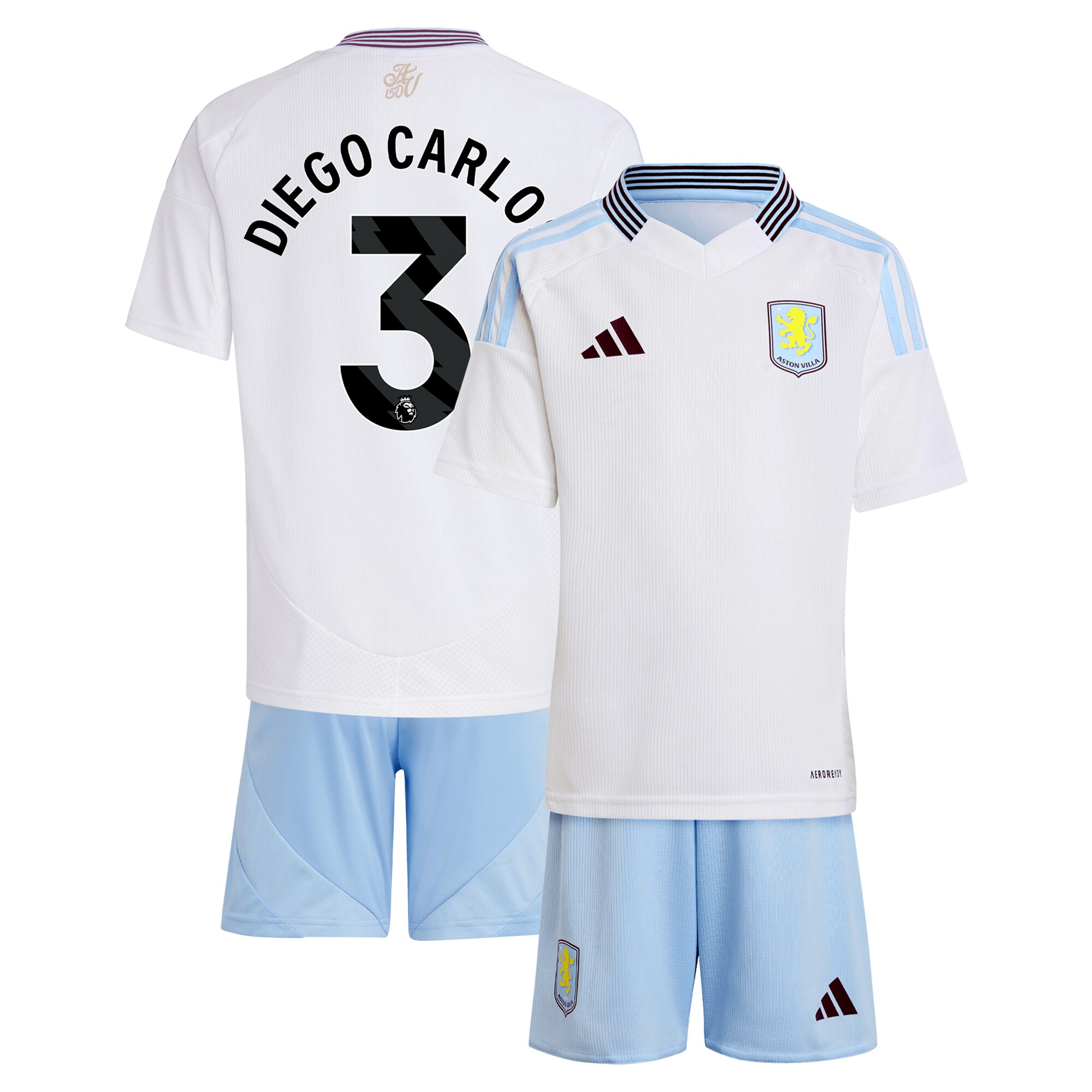 aston villa adidas away mini kit 2024-25 with diego carlos 3 printing Collection | Official Aston Villa Jerseys