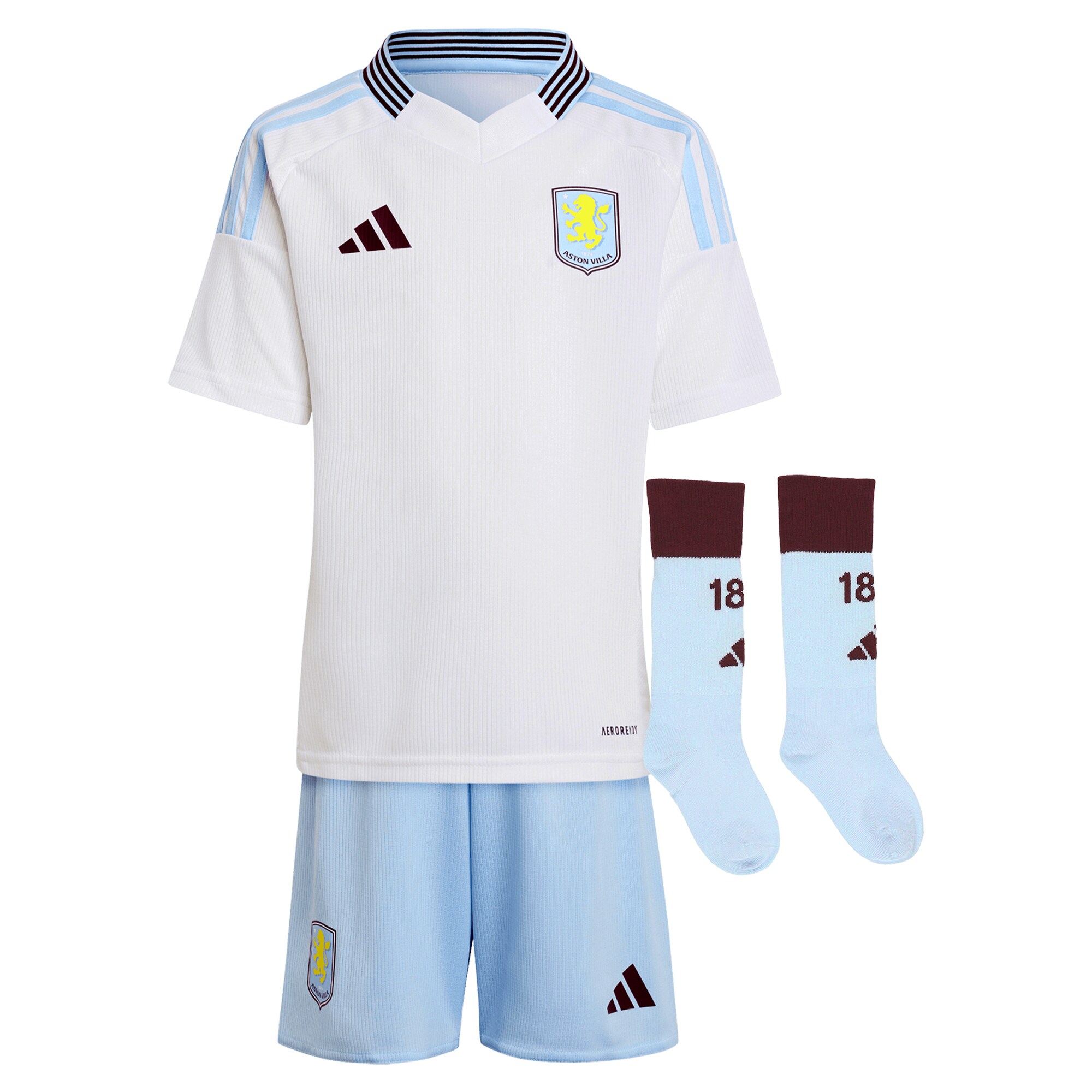 aston villa adidas away mini kit 2024-25 with disasi 3 printing Collection | Official Aston Villa Jerseys
