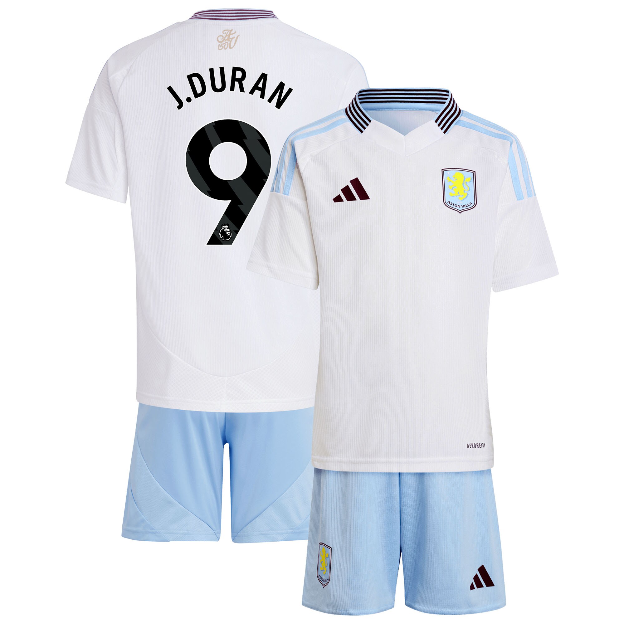 aston villa adidas away mini kit 2024-25 with j.duran 9 printing Collection | Official Aston Villa Jerseys