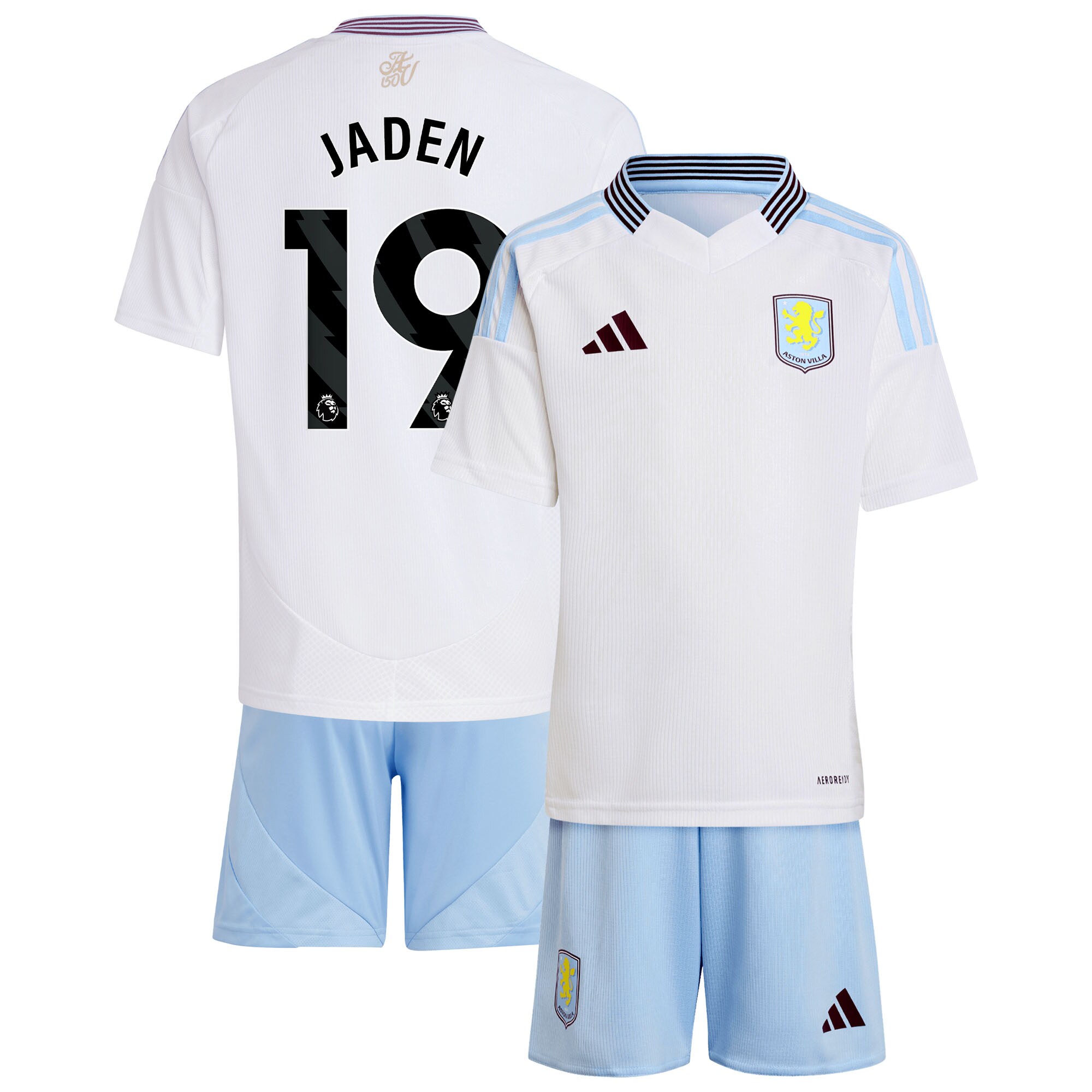 aston villa adidas away mini kit 2024-25 with jaden 19 printing Collection | Official Aston Villa Jerseys
