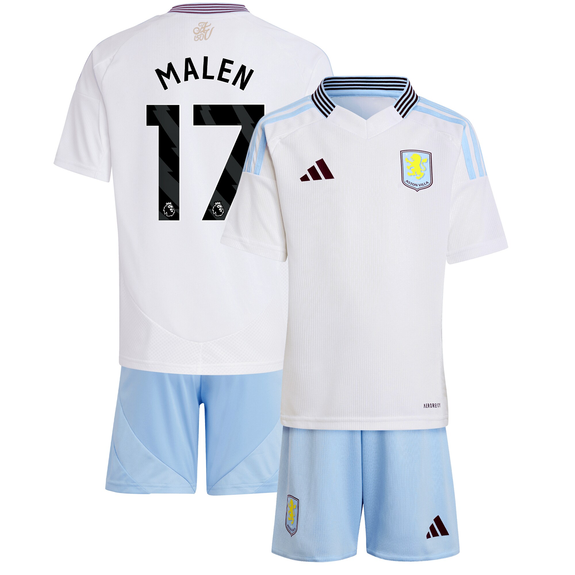 aston villa adidas away mini kit 2024-25 with malen 17 printing Collection | Official Aston Villa Jerseys