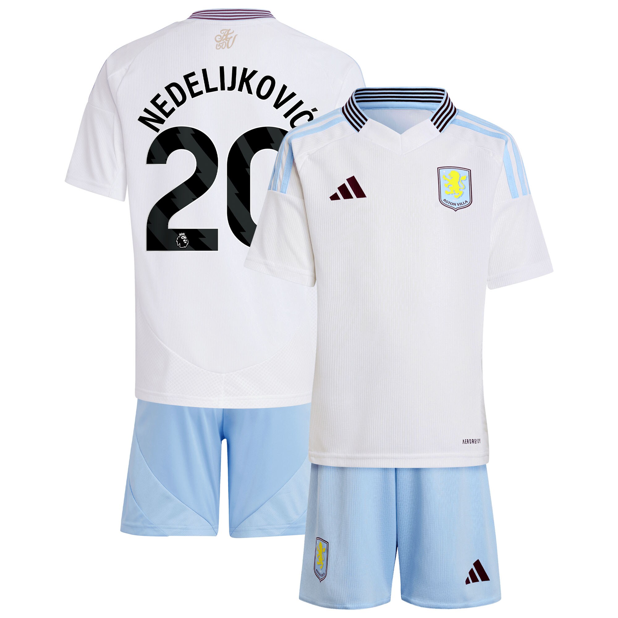 aston villa adidas away mini kit 2024-25 with nedeljković 20 printing Collection | Official Aston Villa Jerseys