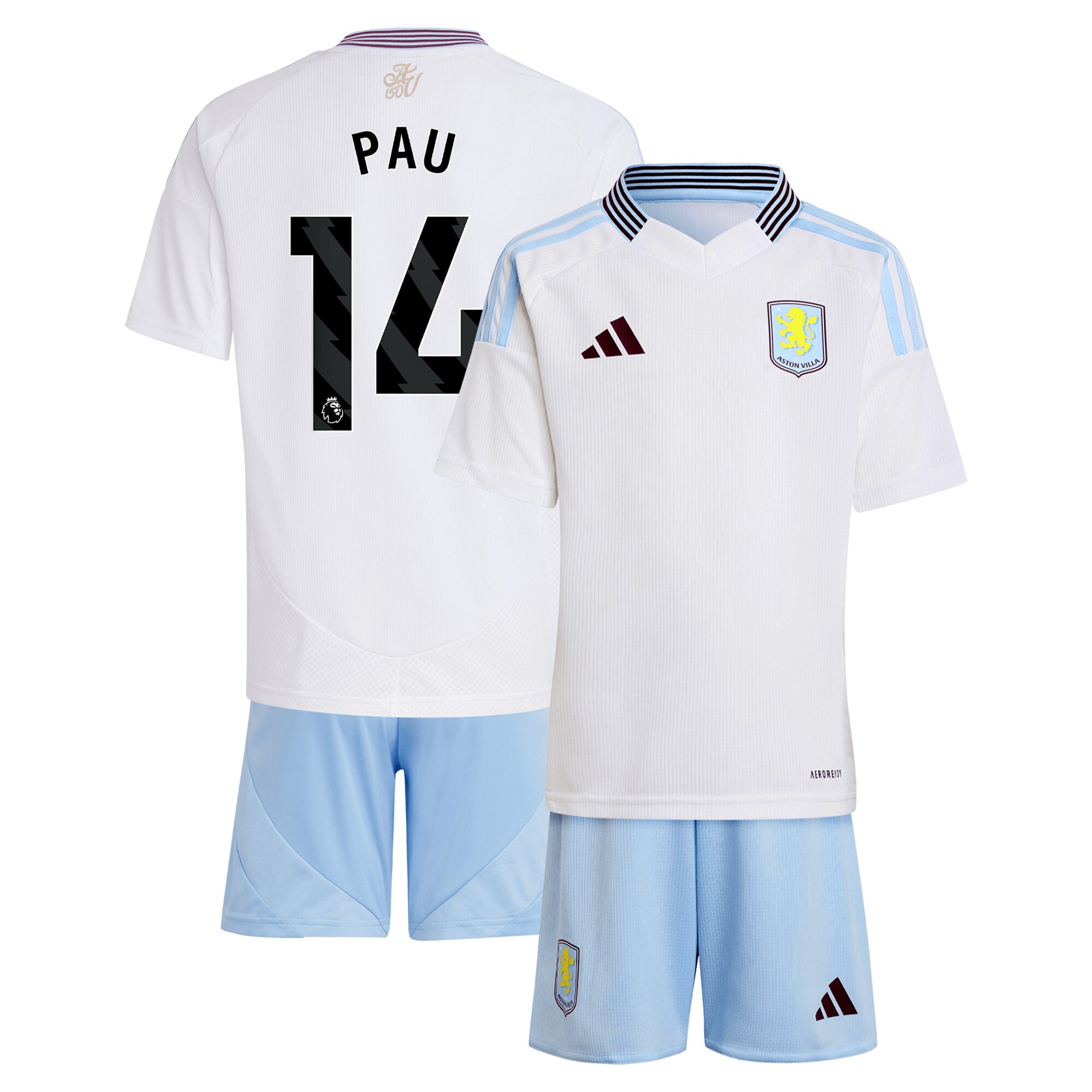 aston villa adidas away mini kit 2024-25 with pau 14 printing Collection | Official Aston Villa Jerseys