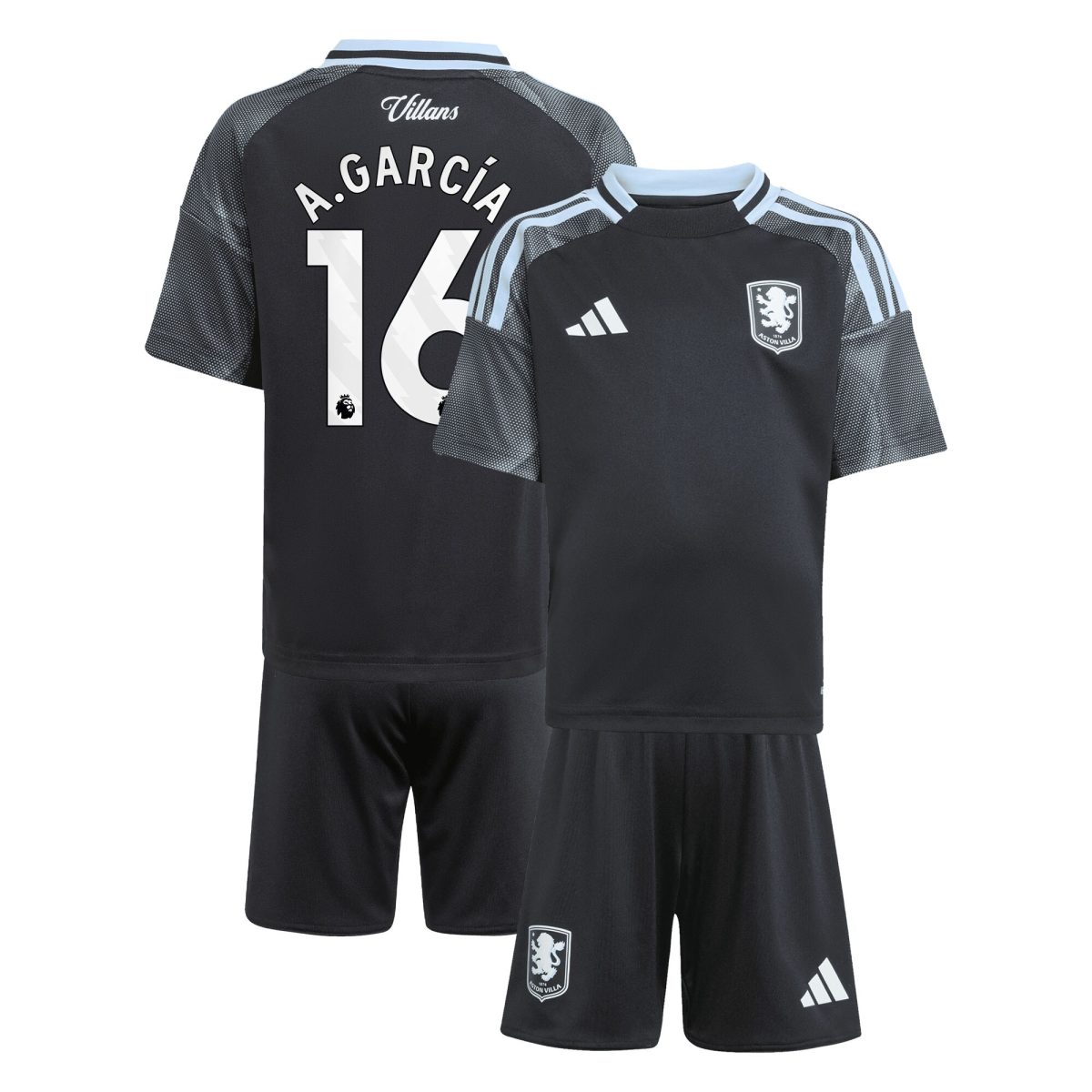 aston villa adidas away mini kit 2025-26 with a.garcía 16 printing Collection | Official Aston Villa Jerseys