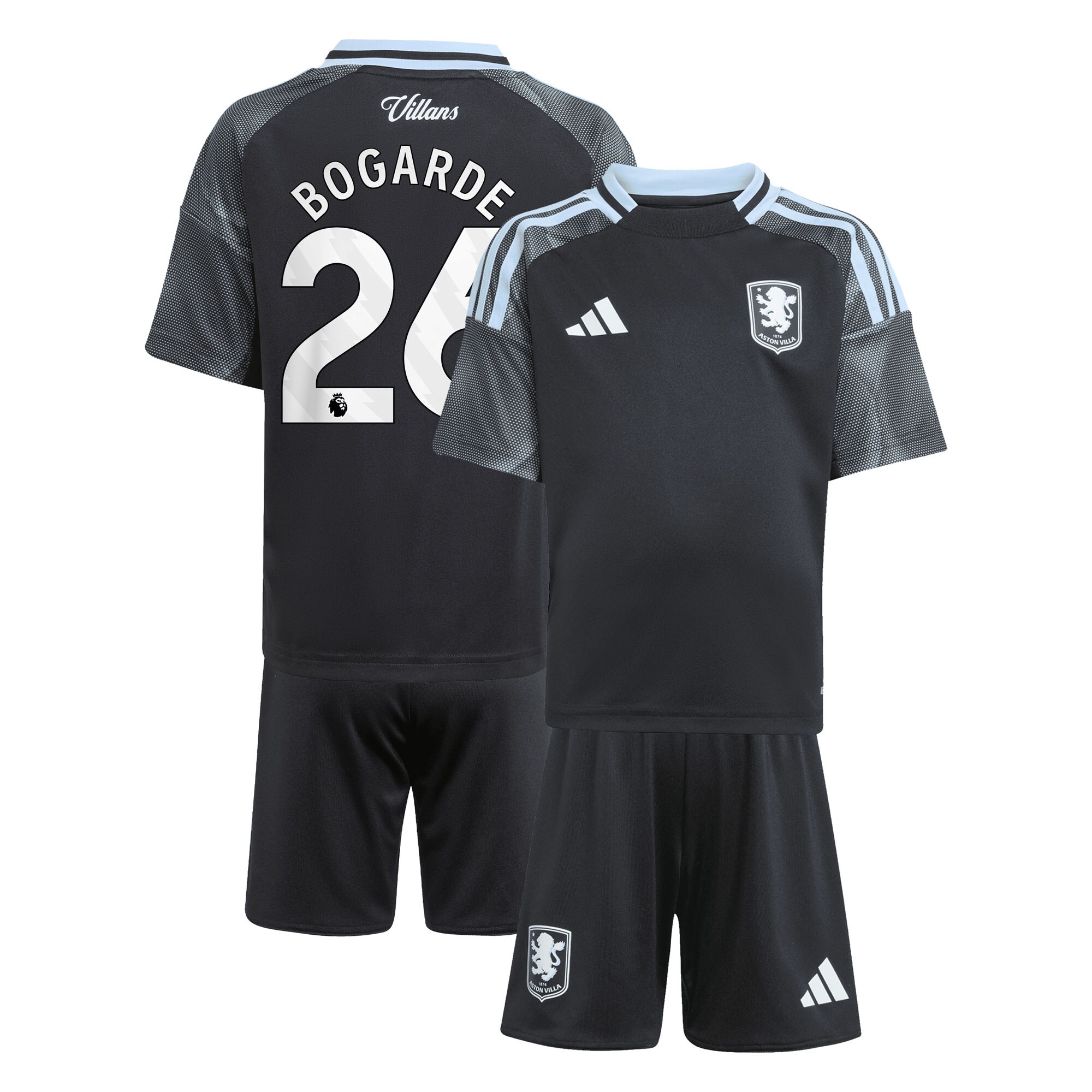 aston villa adidas away mini kit 2025-26 with bogarde 26 printing Collection | Official Aston Villa Jerseys