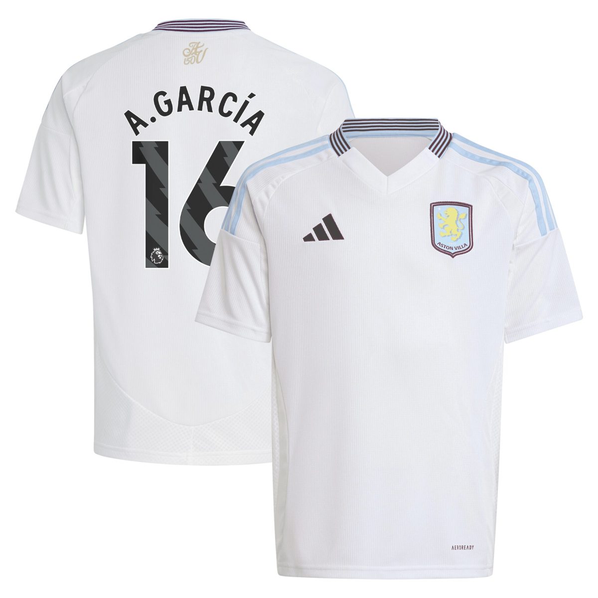 aston villa adidas away shirt 2024-25 – kids with a.garcía 16 printing Collection | Official Aston Villa Jerseys
