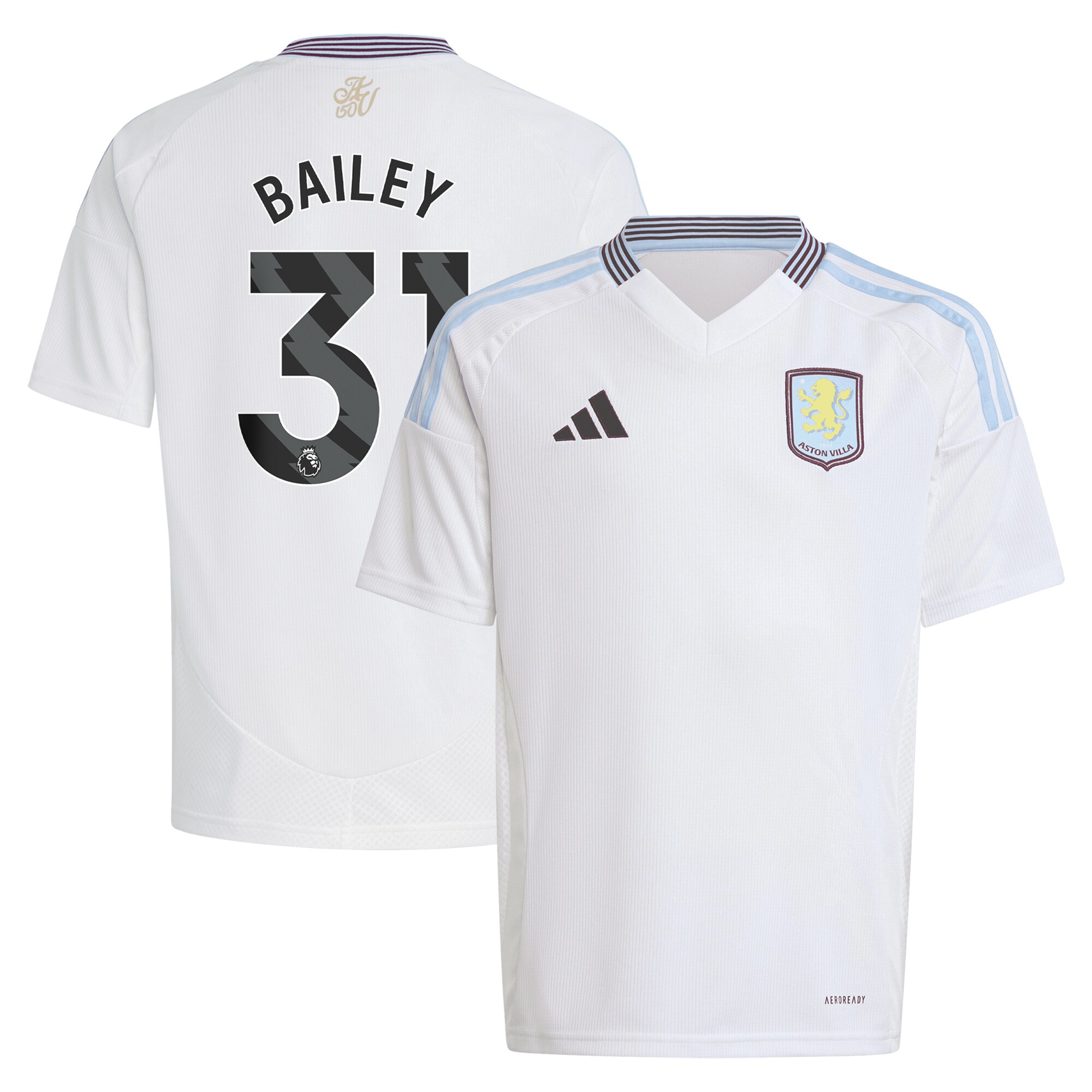 aston villa adidas away shirt 2024-25 – kids with bailey 31 printing Collection | Official Aston Villa Jerseys