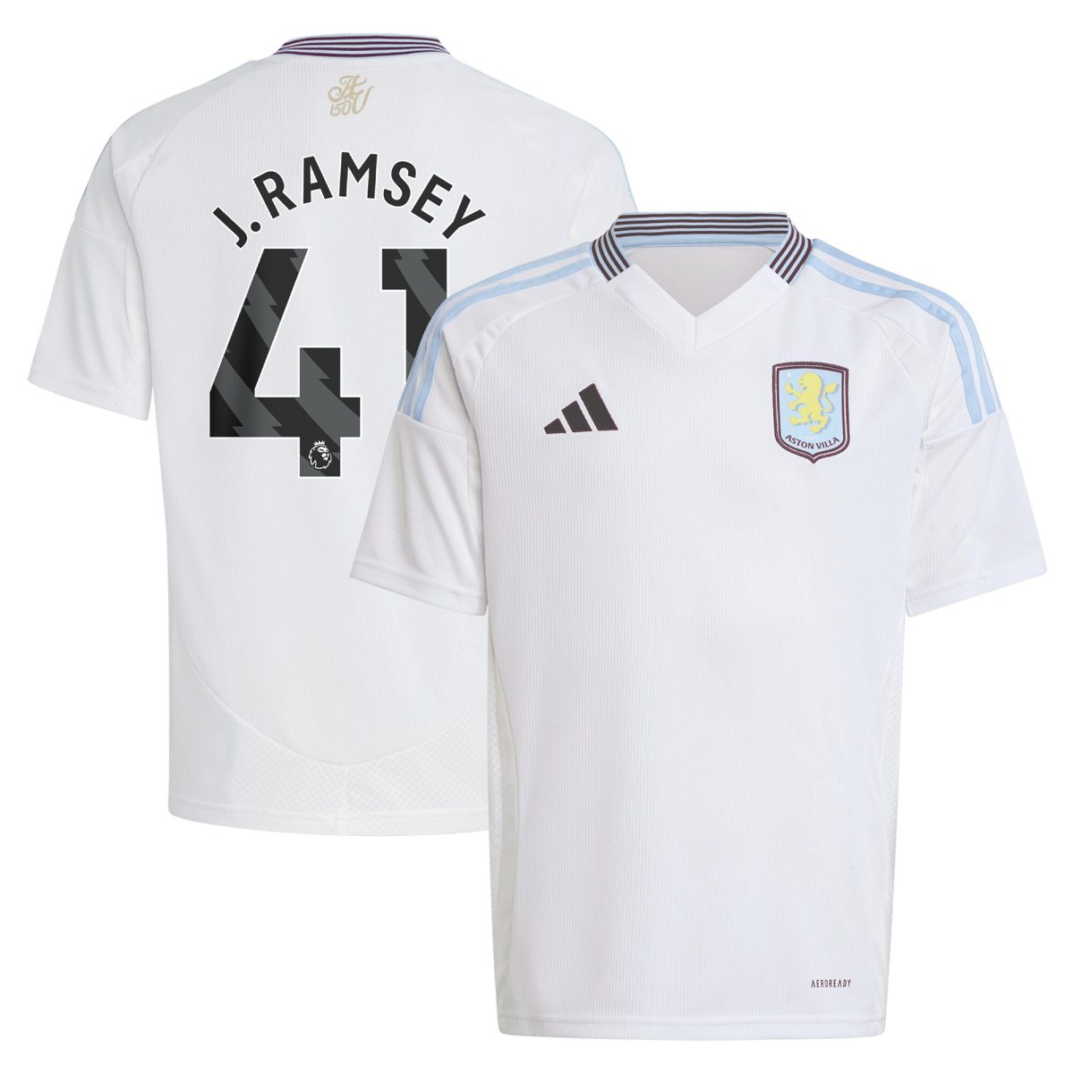 aston villa adidas away shirt 2024-25 – kids with j. ramsey 41 printing Collection | Official Aston Villa Jerseys