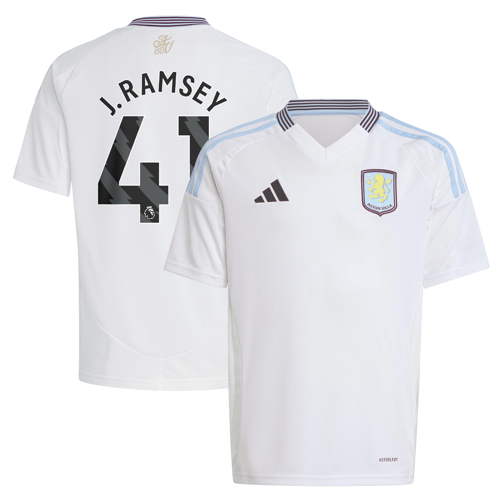 aston villa adidas away shirt 2024-25 – kids with j. ramsey 41 printing Collection | Official Aston Villa Jerseys