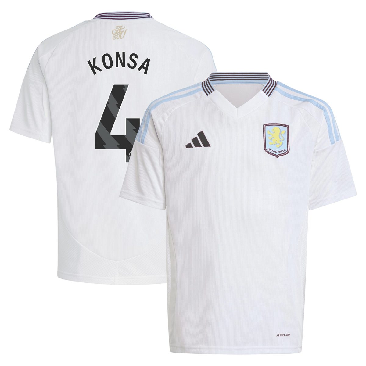 aston villa adidas away shirt 2024-25 – kids with konsa 4 printing Collection | Official Aston Villa Jerseys