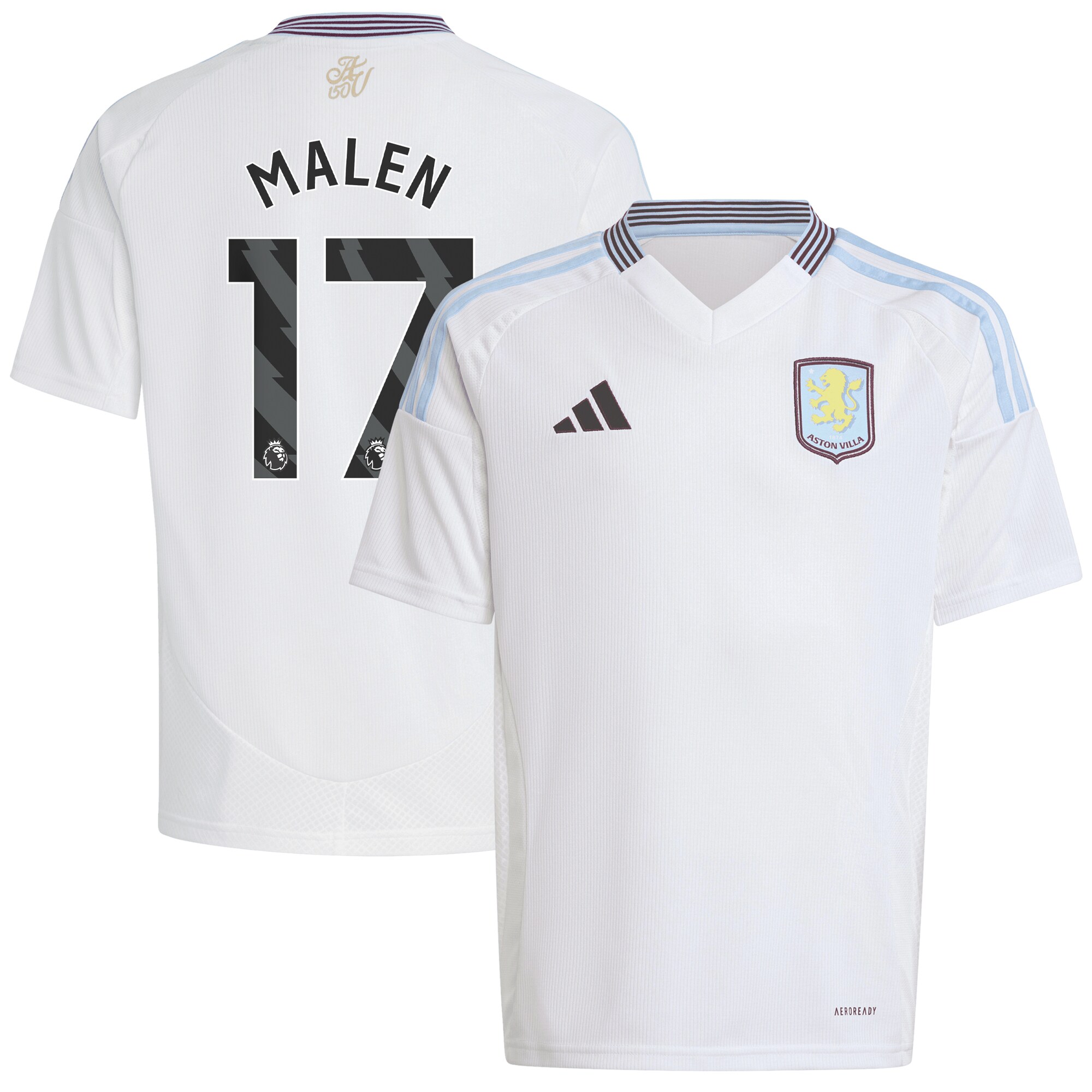 aston villa adidas away shirt 2024-25 – kids with malen 17 printing Collection | Official Aston Villa Jerseys