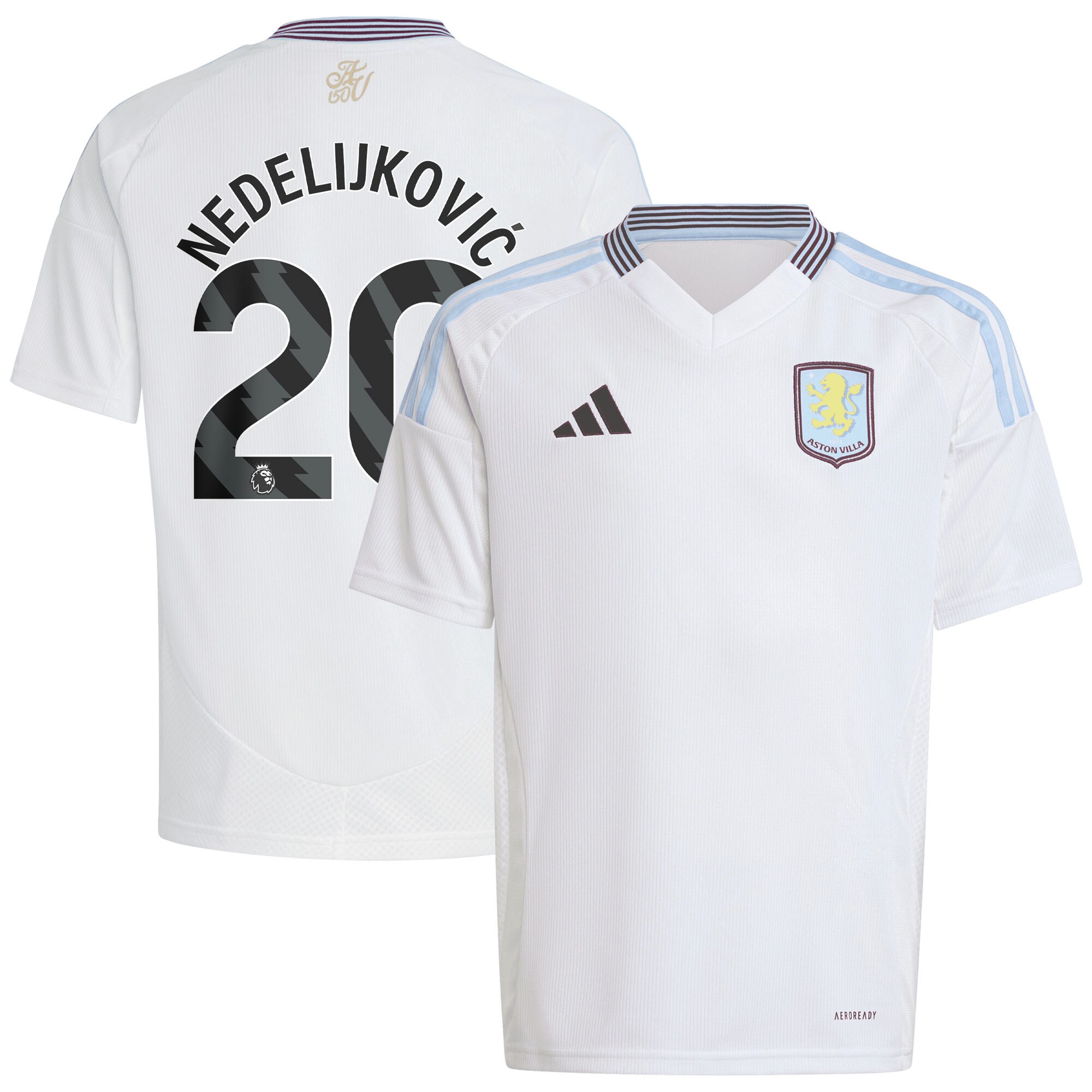 aston villa adidas away shirt 2024-25 – kids with nedeljković 20 printing Collection | Official Aston Villa Jerseys