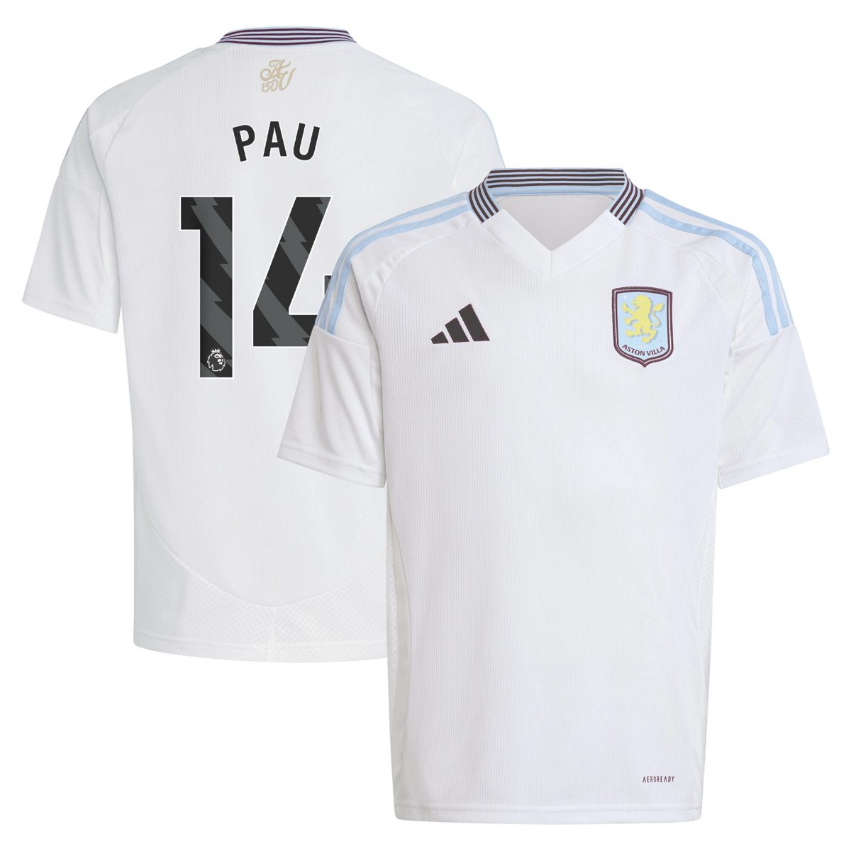 aston villa adidas away shirt 2024-25 – kids with pau 14 printing Collection | Official Aston Villa Jerseys