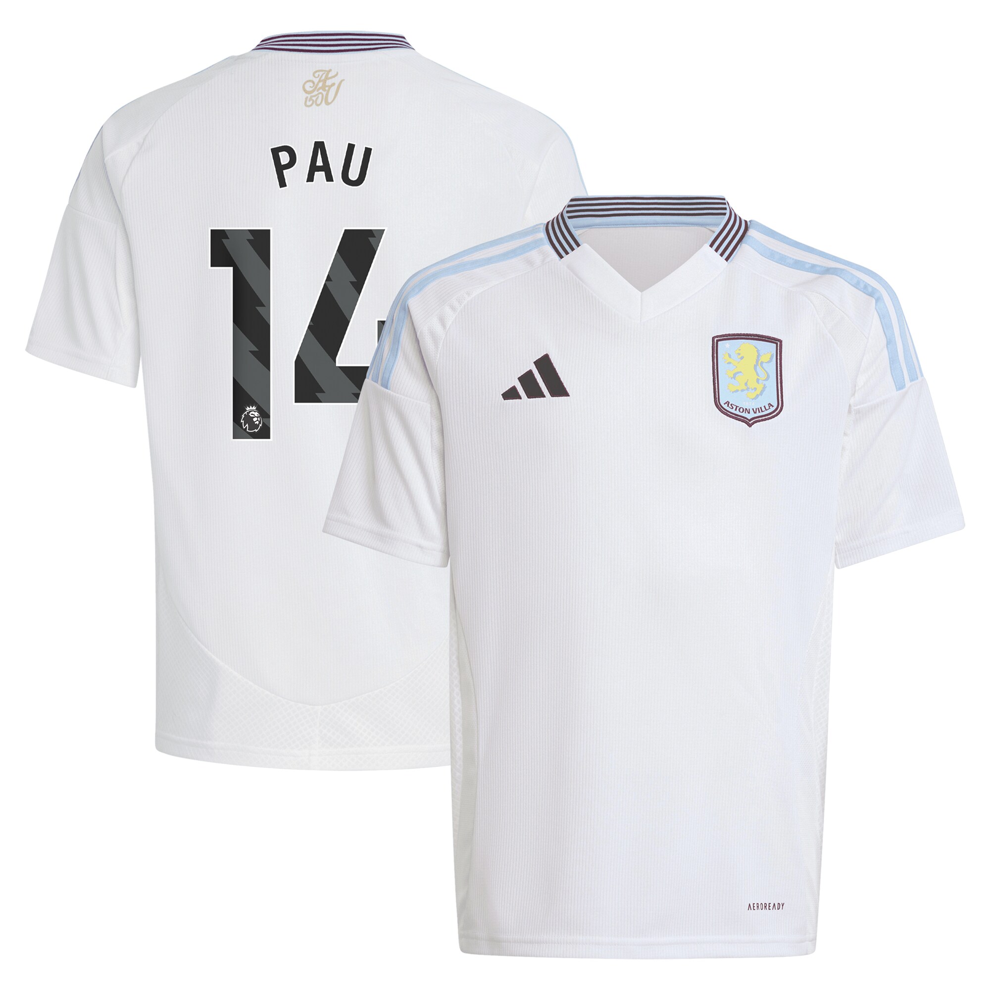 aston villa adidas away shirt 2024-25 – kids with pau 14 printing Collection | Official Aston Villa Jerseys