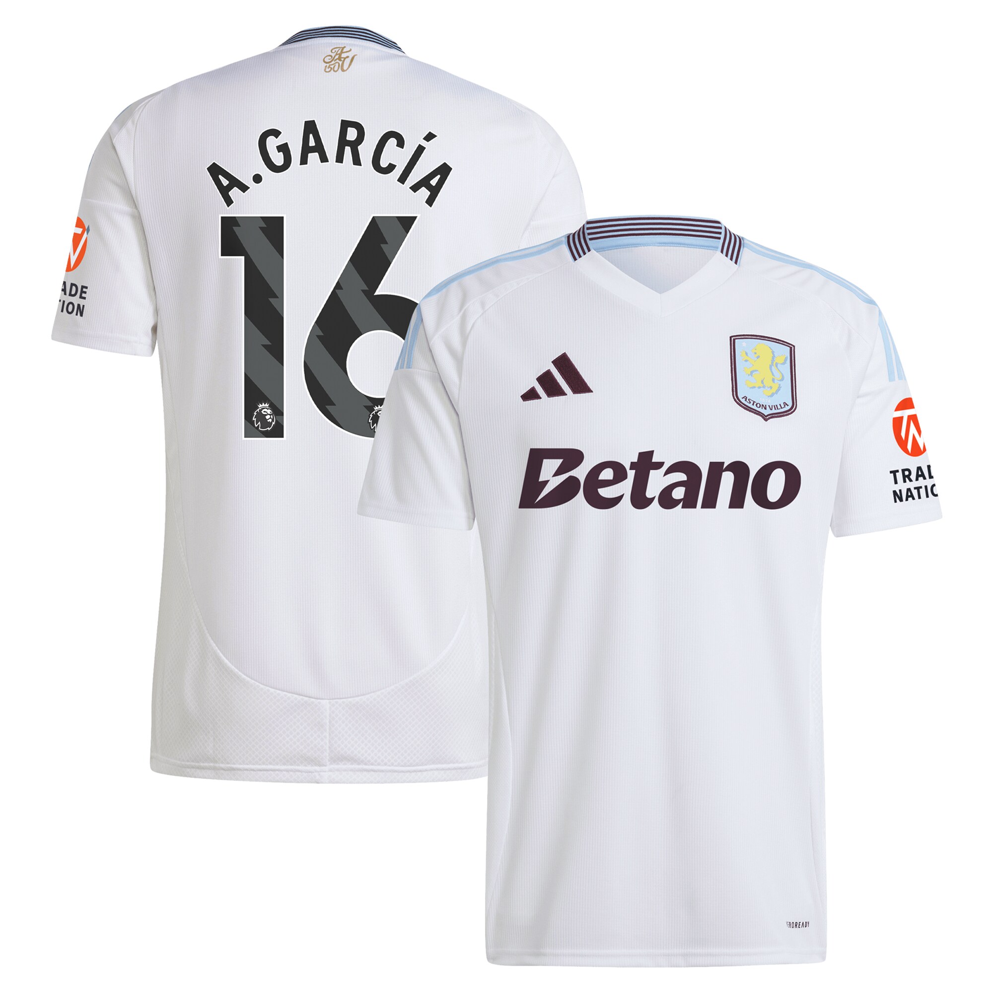aston villa adidas away shirt 2024-25 with a.garcía 16 printing Collection | Official Aston Villa Jerseys