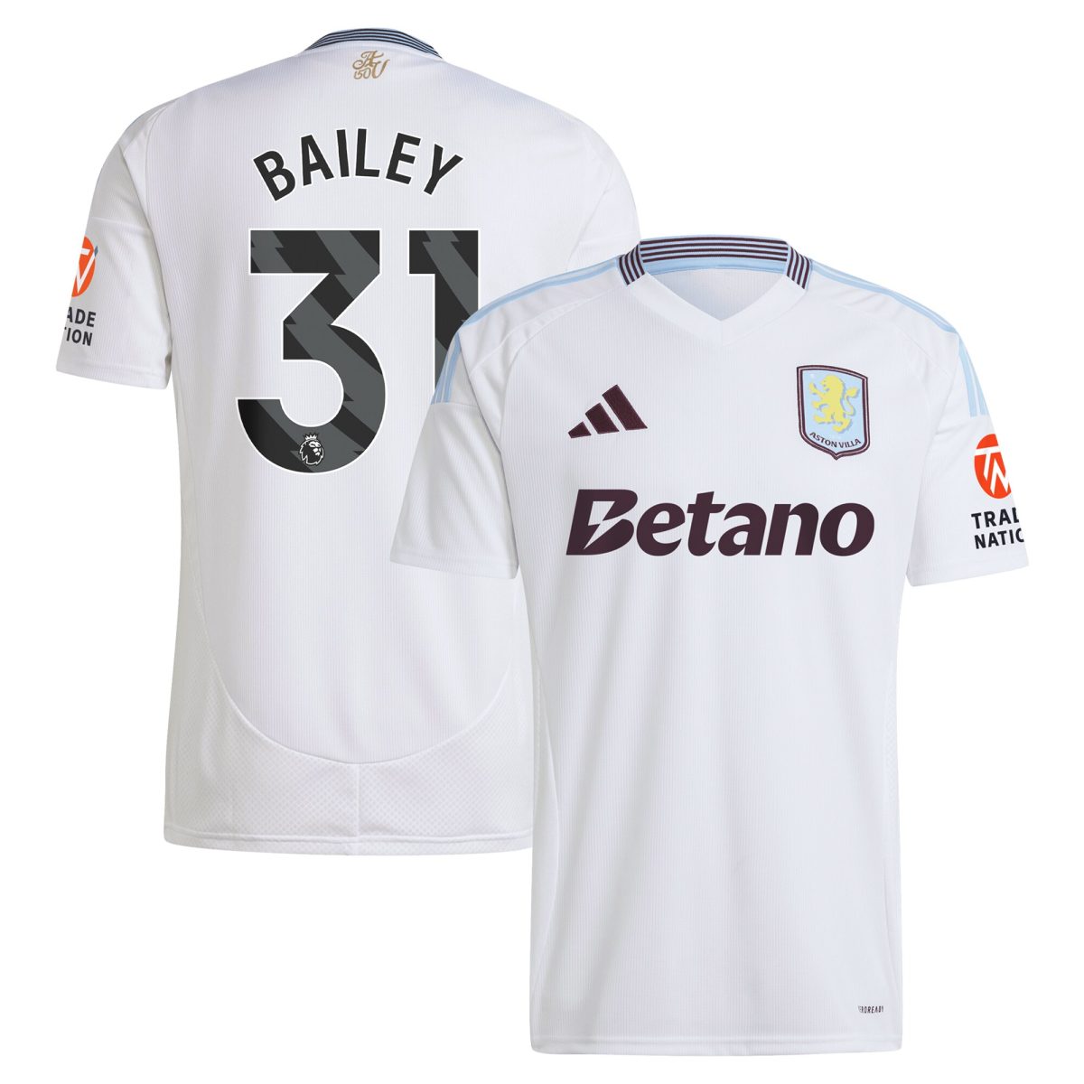 aston villa adidas away shirt 2024-25 with bailey 31 printing Collection | Official Aston Villa Jerseys